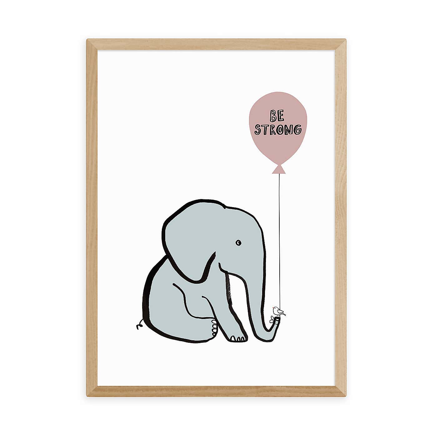 East End Prints Be Strong Elephant Print