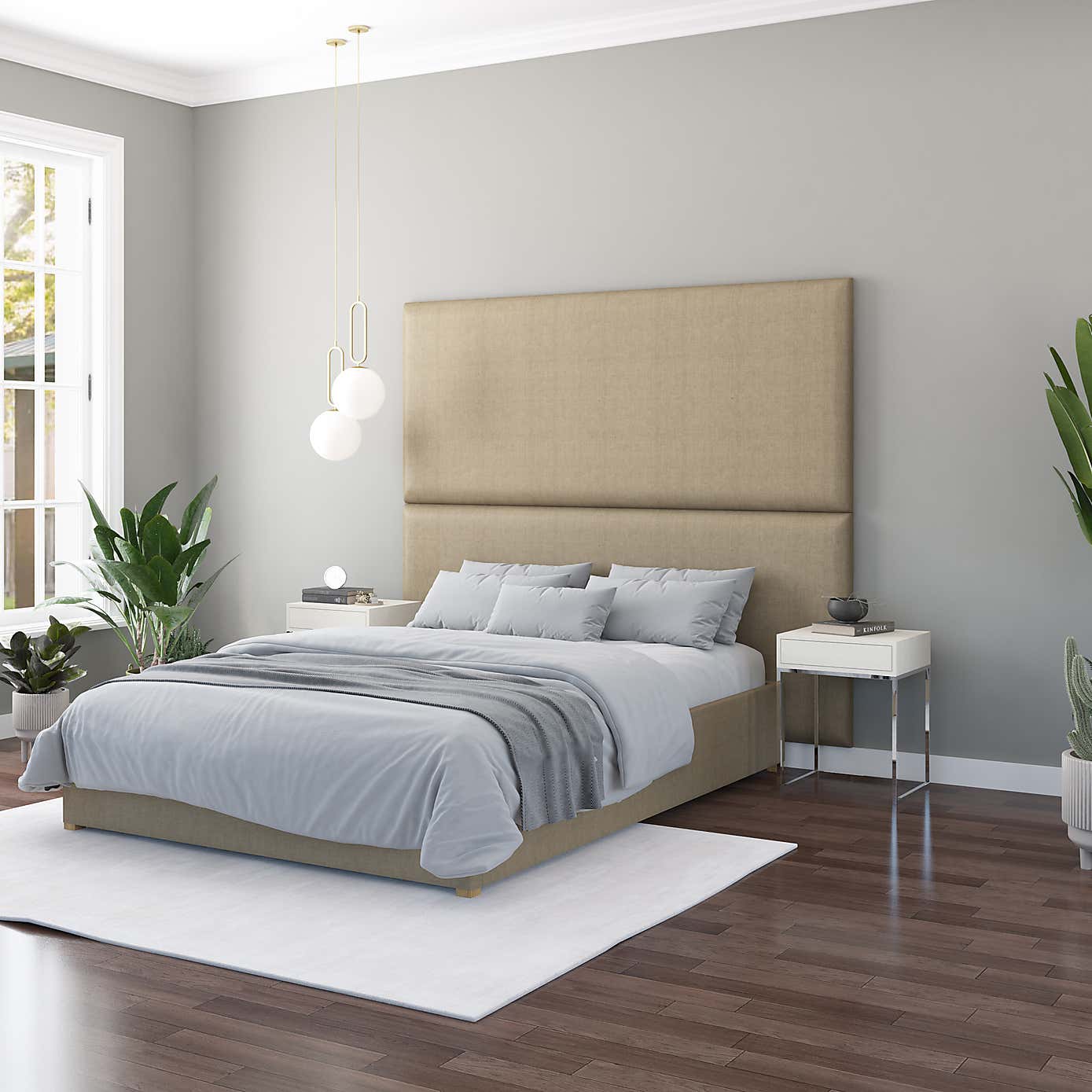 Hanging Wall Panel Dual Mount Eire Linen Headboard