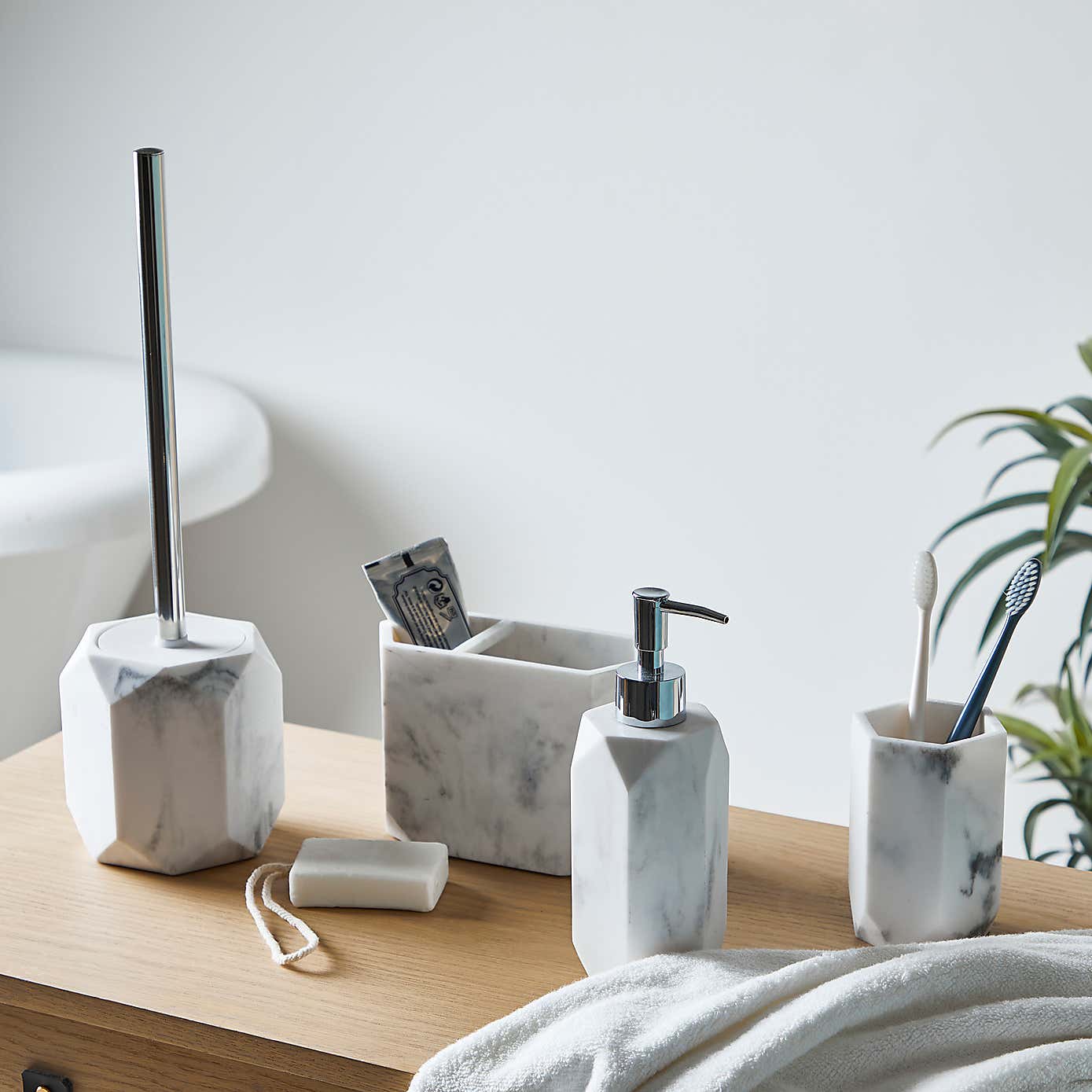 Marble Effect Resin Toilet Brush