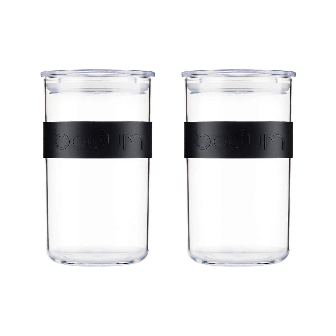 Bodum Presso Set of 2 Black Storage Jars