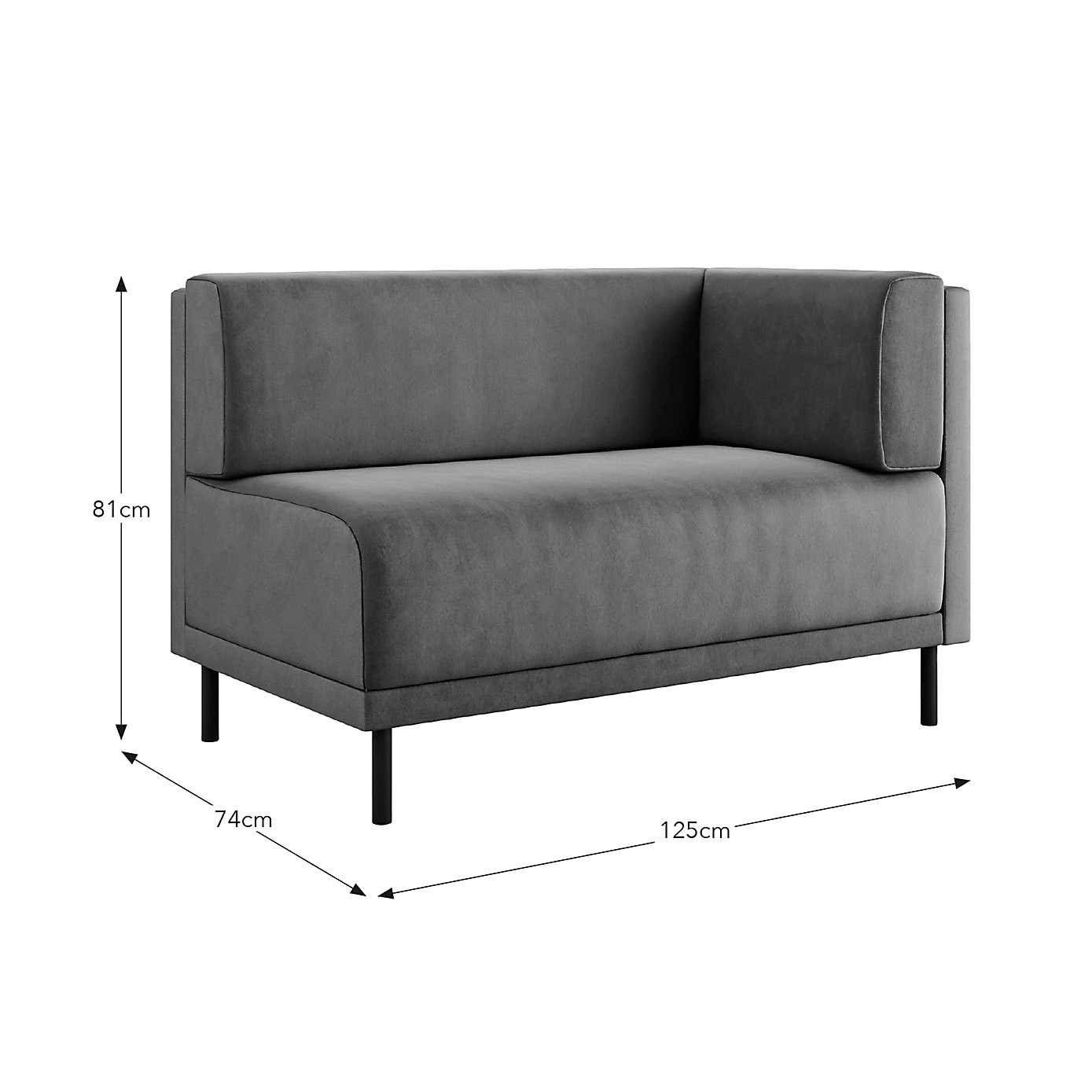 Mae Corner Dining Bench, Matte Plush Velvet