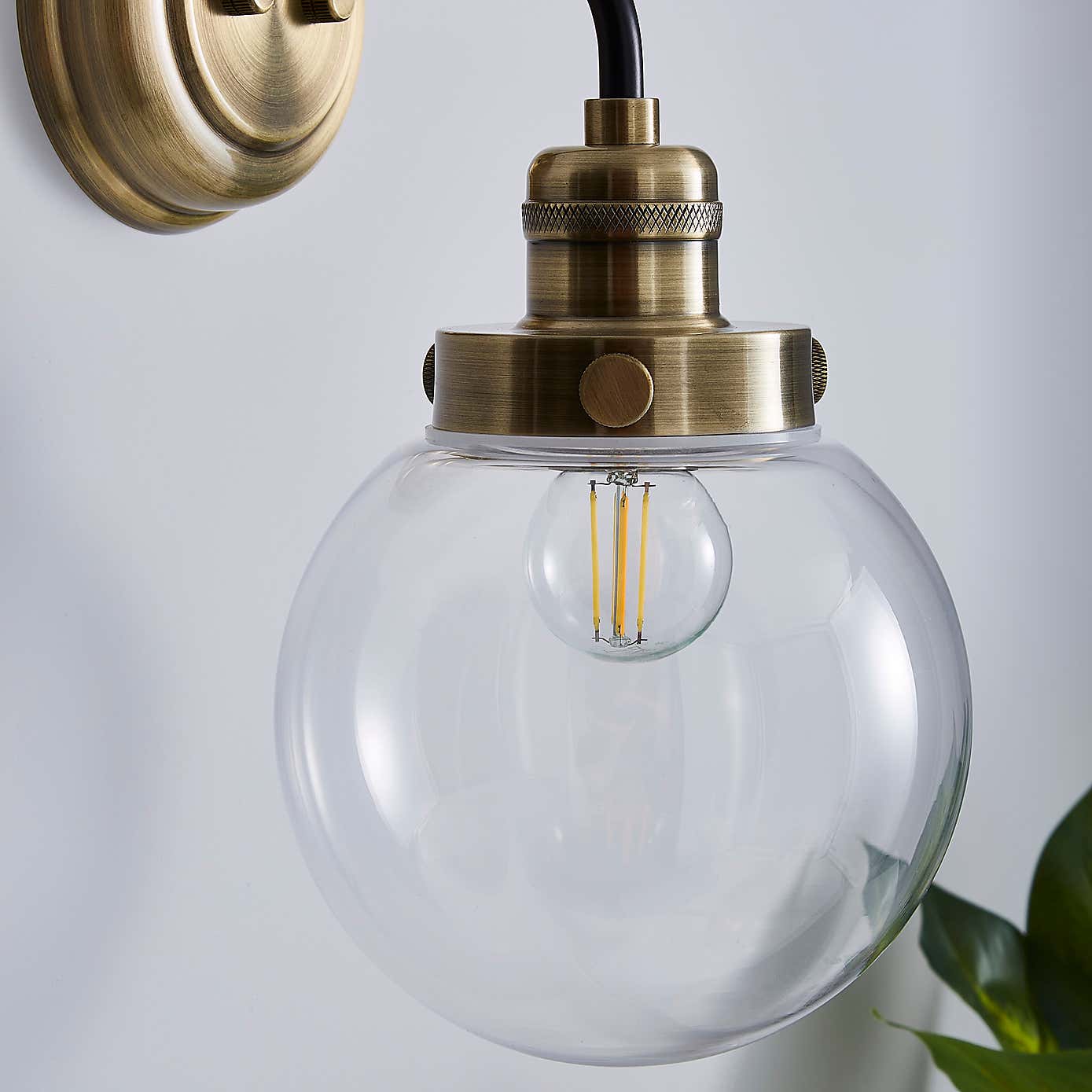 Broden Bathroom Wall Light Antique Brass