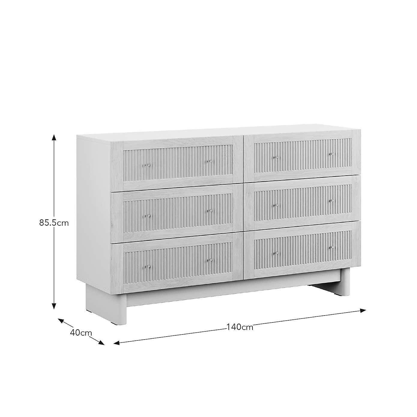 Maeva 6 Drawer Chest, Light Oak Effect