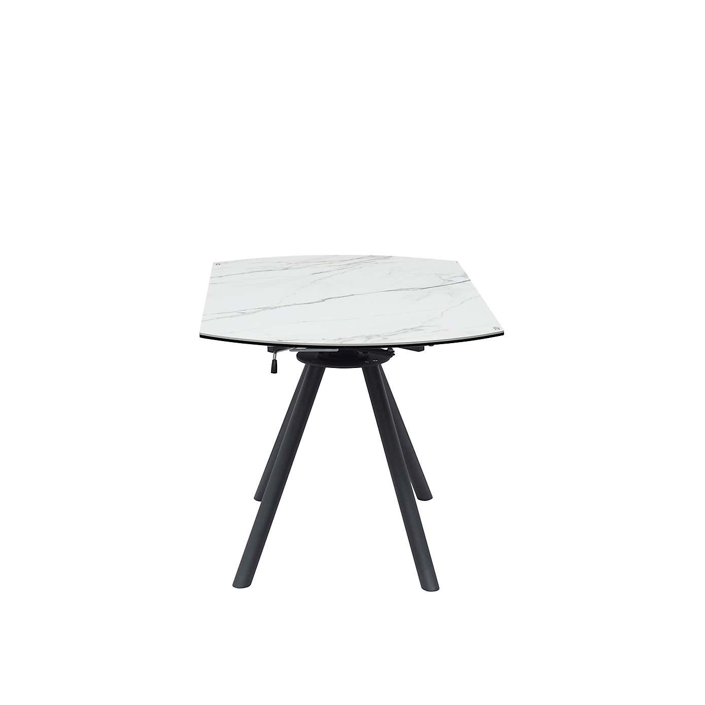 Indus Valley Camden 4-6 Seater Round Extendable Dining Table With 6 Aura Dining Chairs