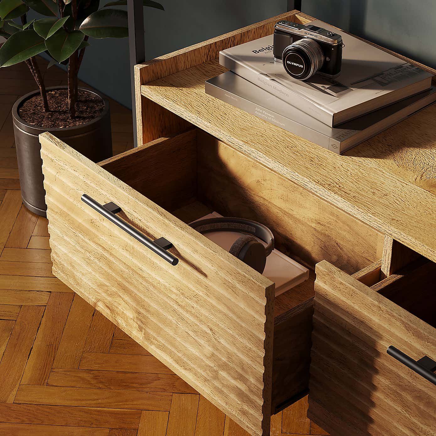 Bennett 1 Drawer Bedside Table, Light Oak