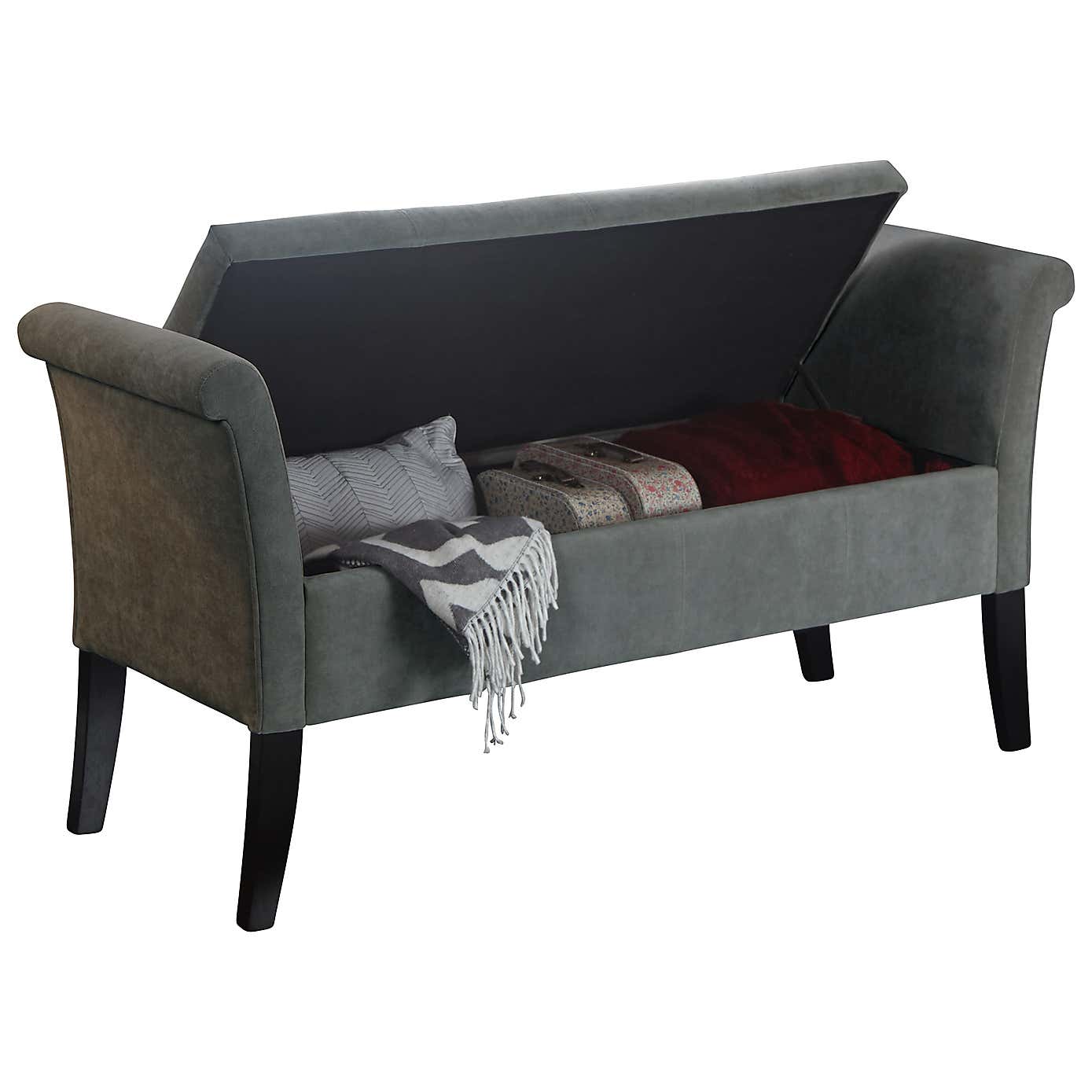 Balmoral Grey Chenille Window Seat