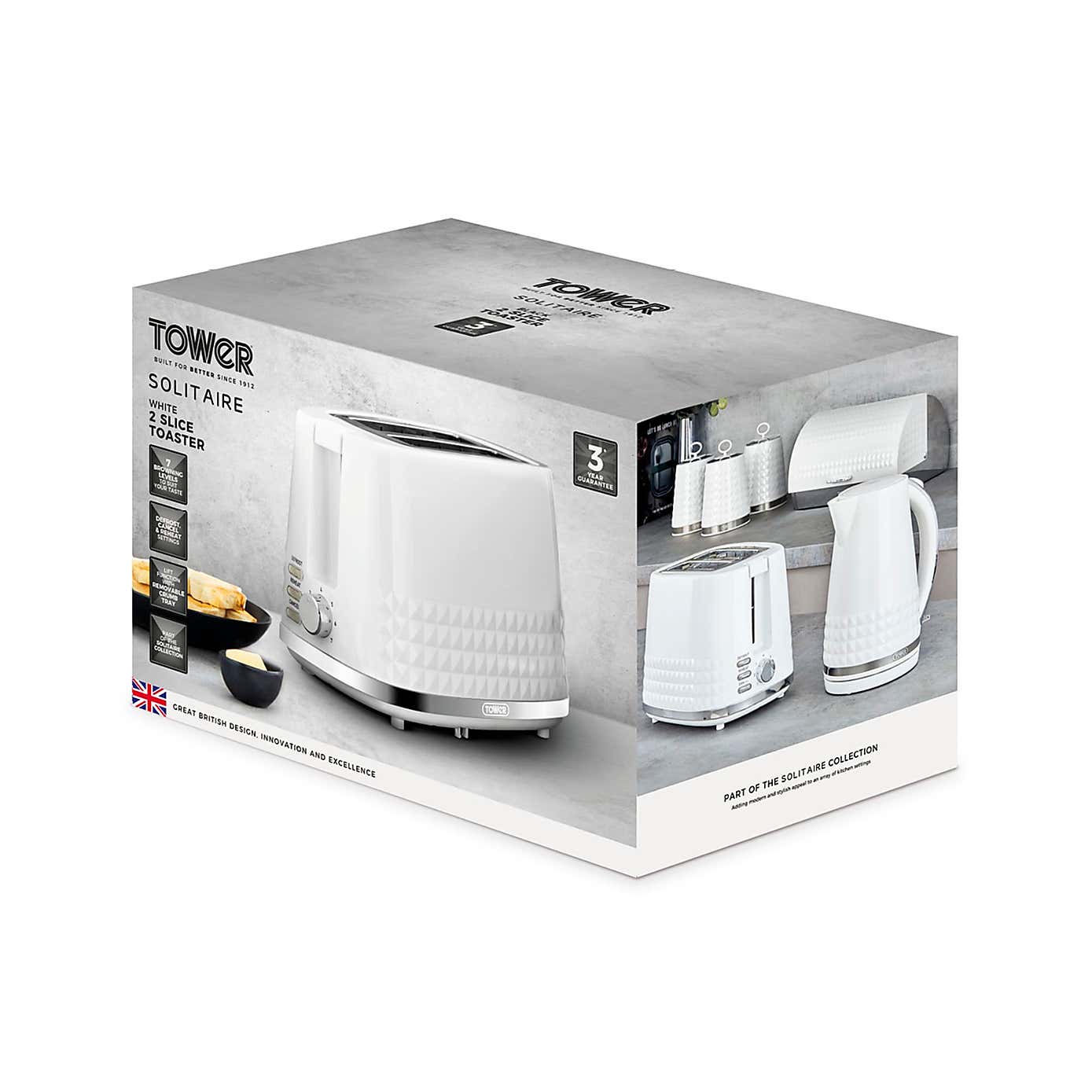 TOWER Solitaire 2 Slice Toaster