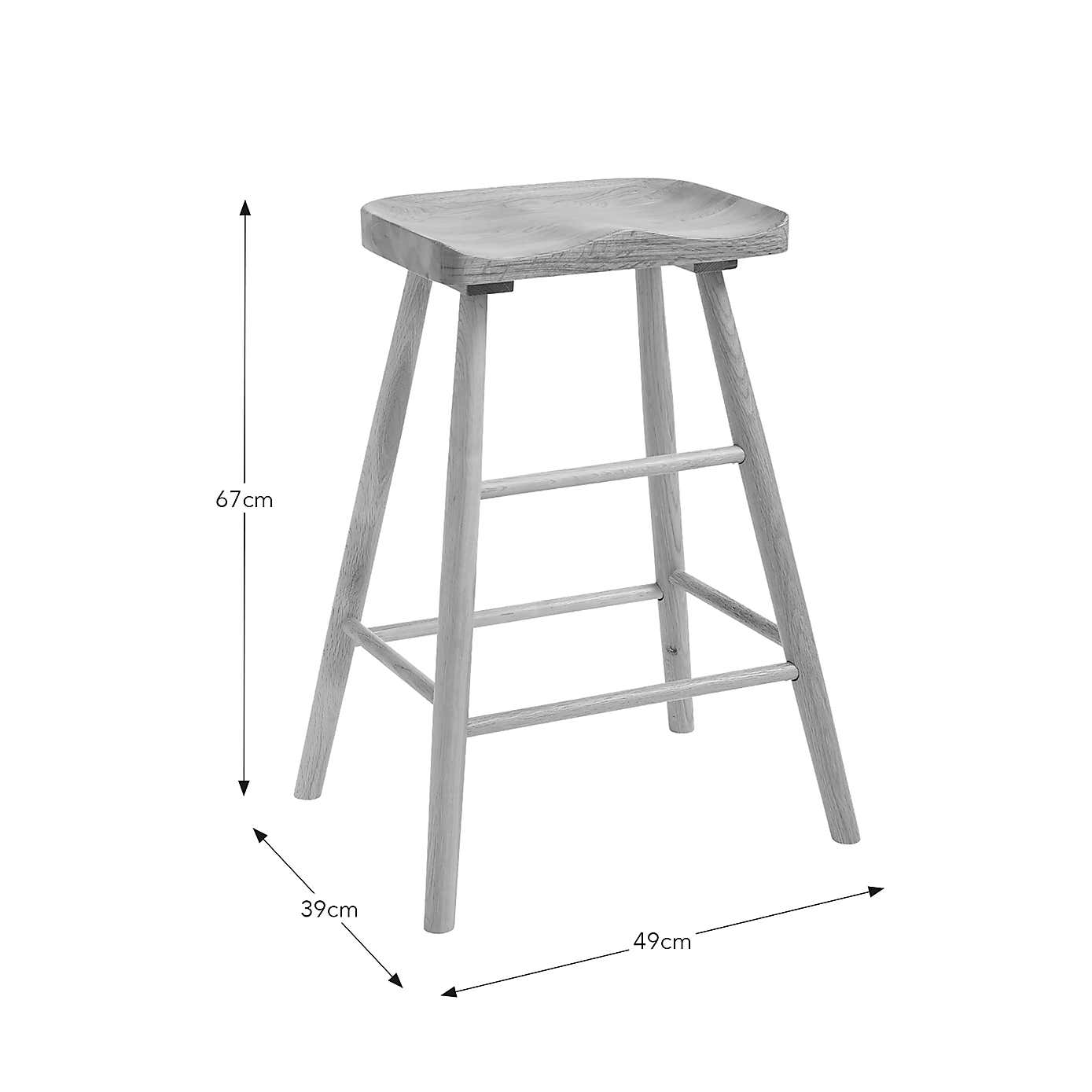 Loxwood Counter Height Bar Stool, Solid Oak