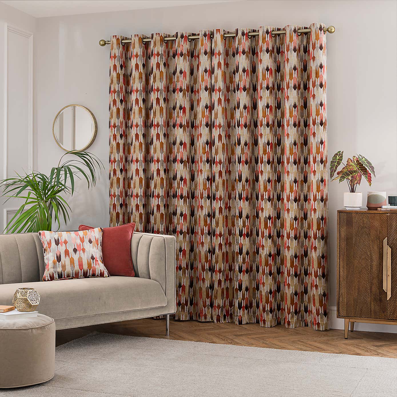 Kelso Cut Velvet Eyelet Curtains