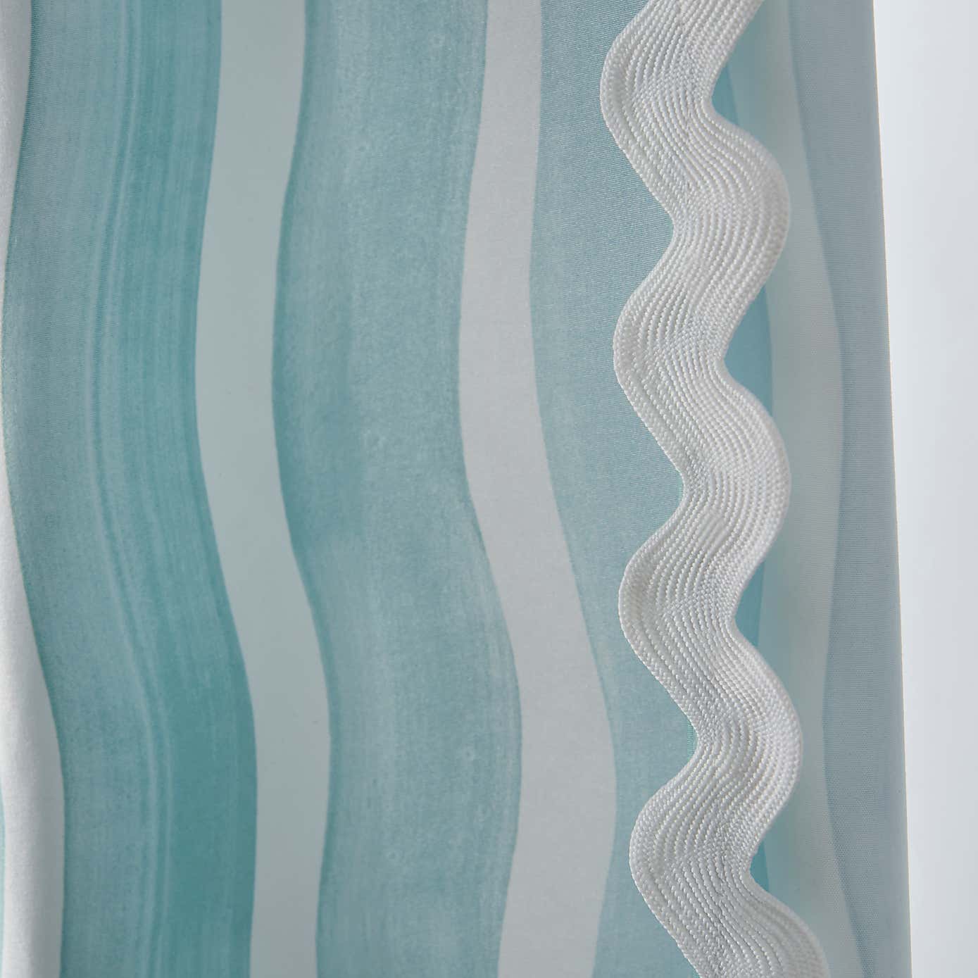 Coastal Breeze Wave Edge Stripe Shower Curtain