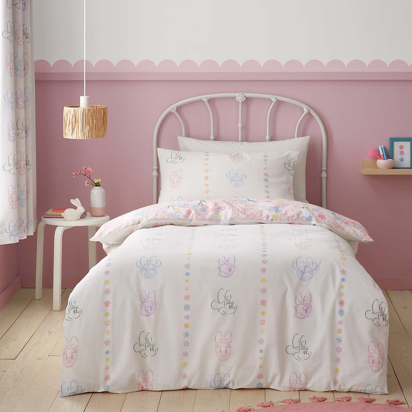 Disney Minnie Mouse & Daisy Duck 100% Cotton Duvet Cover and Pillowcase Set