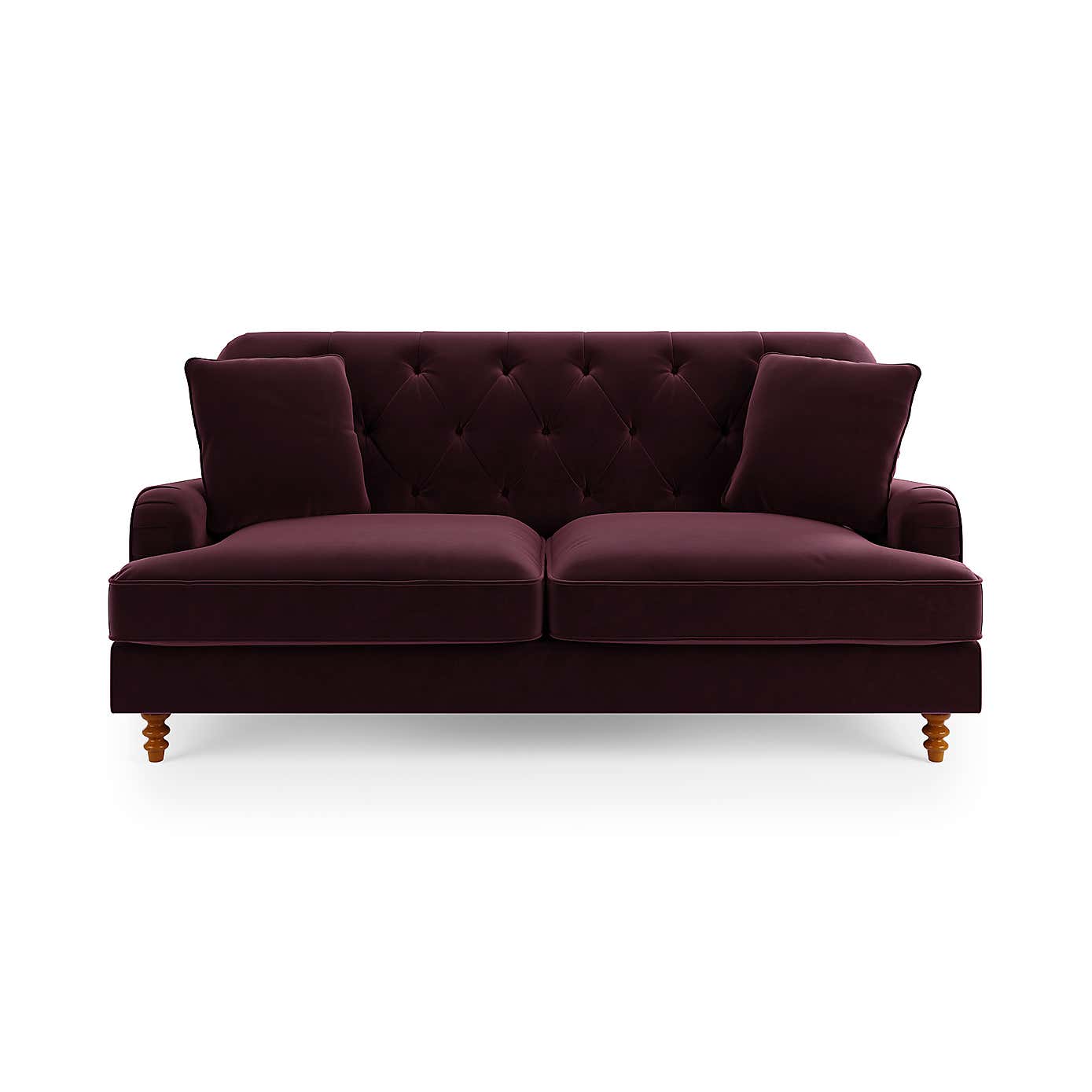 Beatrice Velvet Buttoned 3 Seater Double Sofa Bed