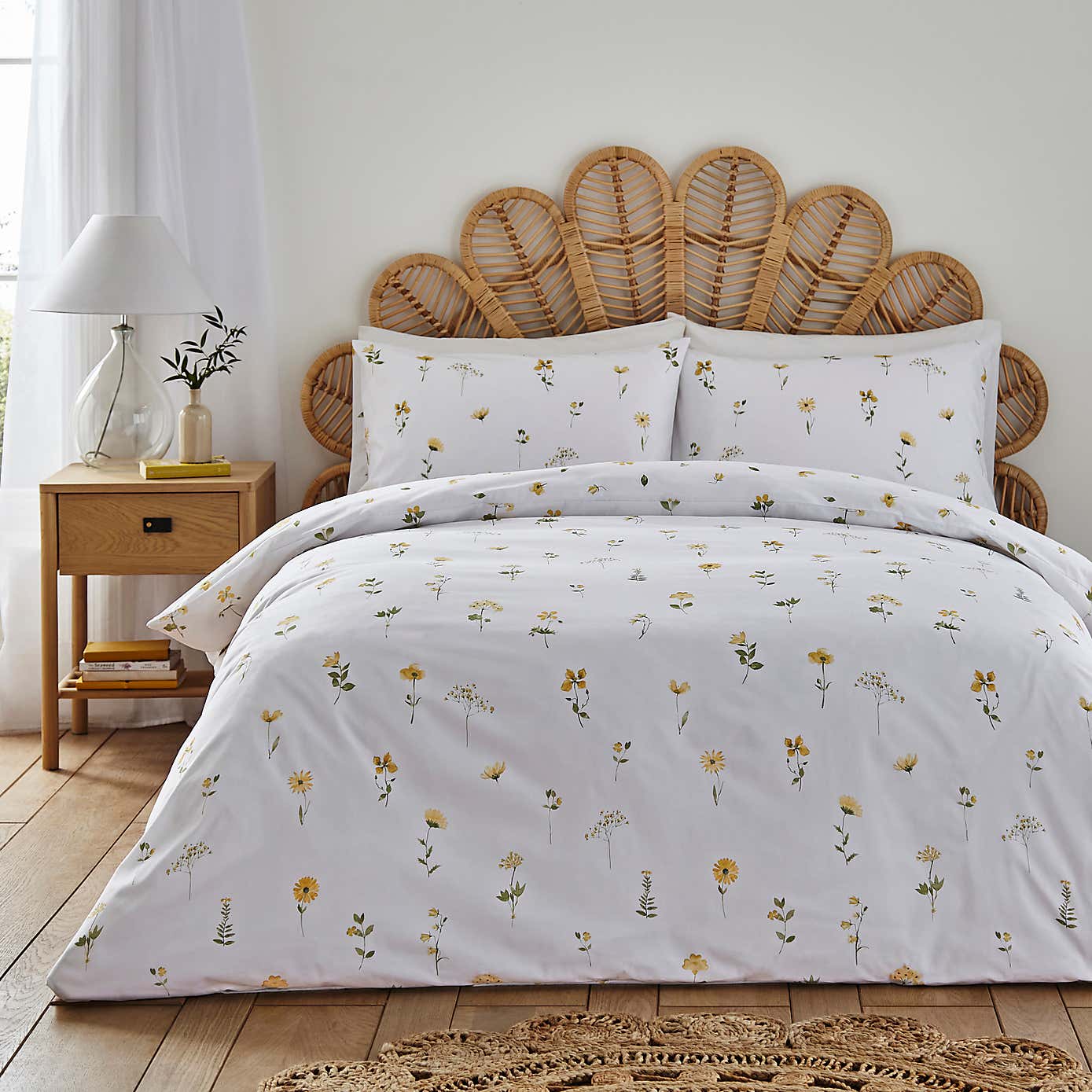 Pressed Floral Duvet Cover and Pillowcase Set