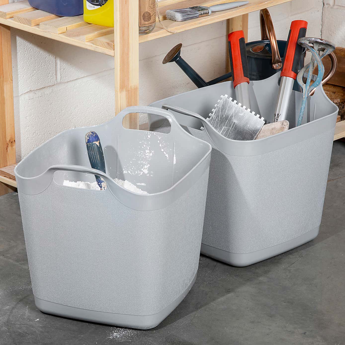 Wham Flexi-Store Set of 2 Grey Tubs