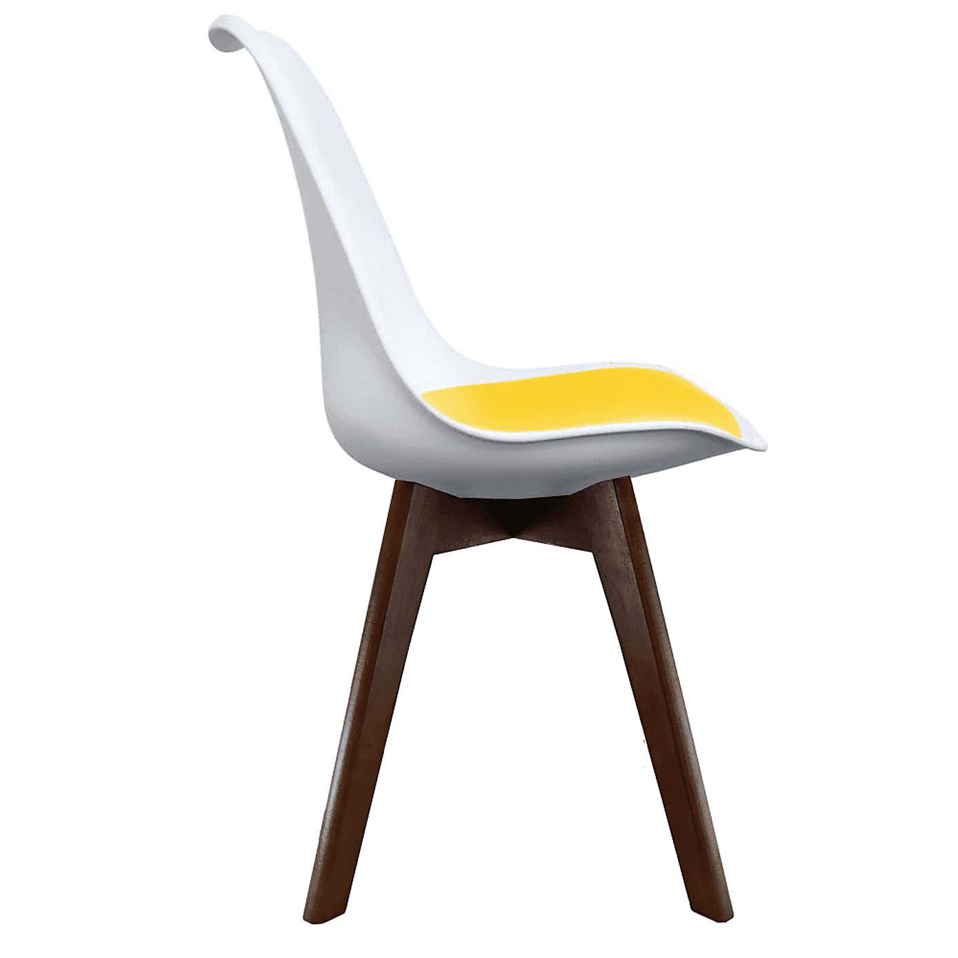 Fusion Living Soho White Plastic Dining Chair with Squared Legs
