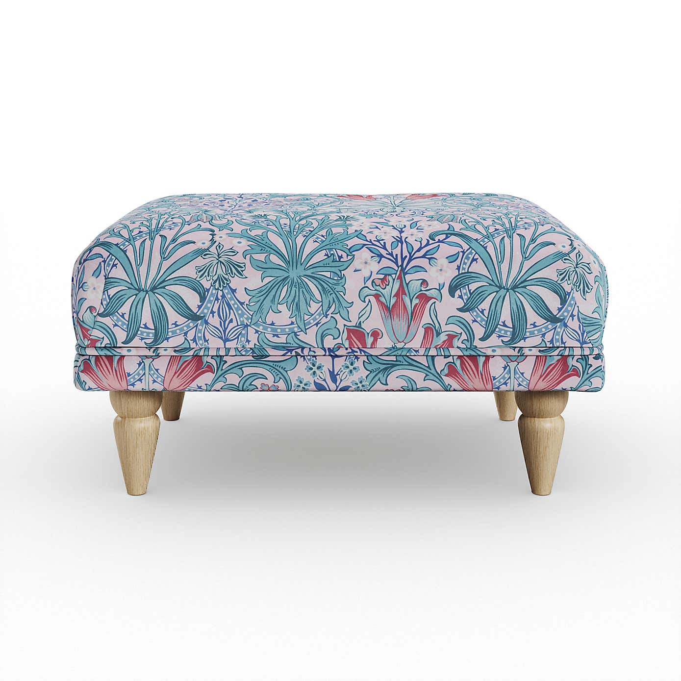 Jolene William Morris Woodland Weeds Print Velvet Footstool