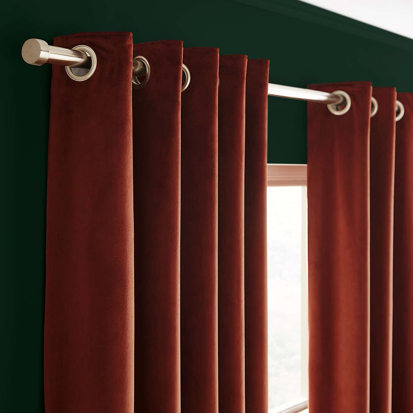 Recycled Velour Eyelet Curtains