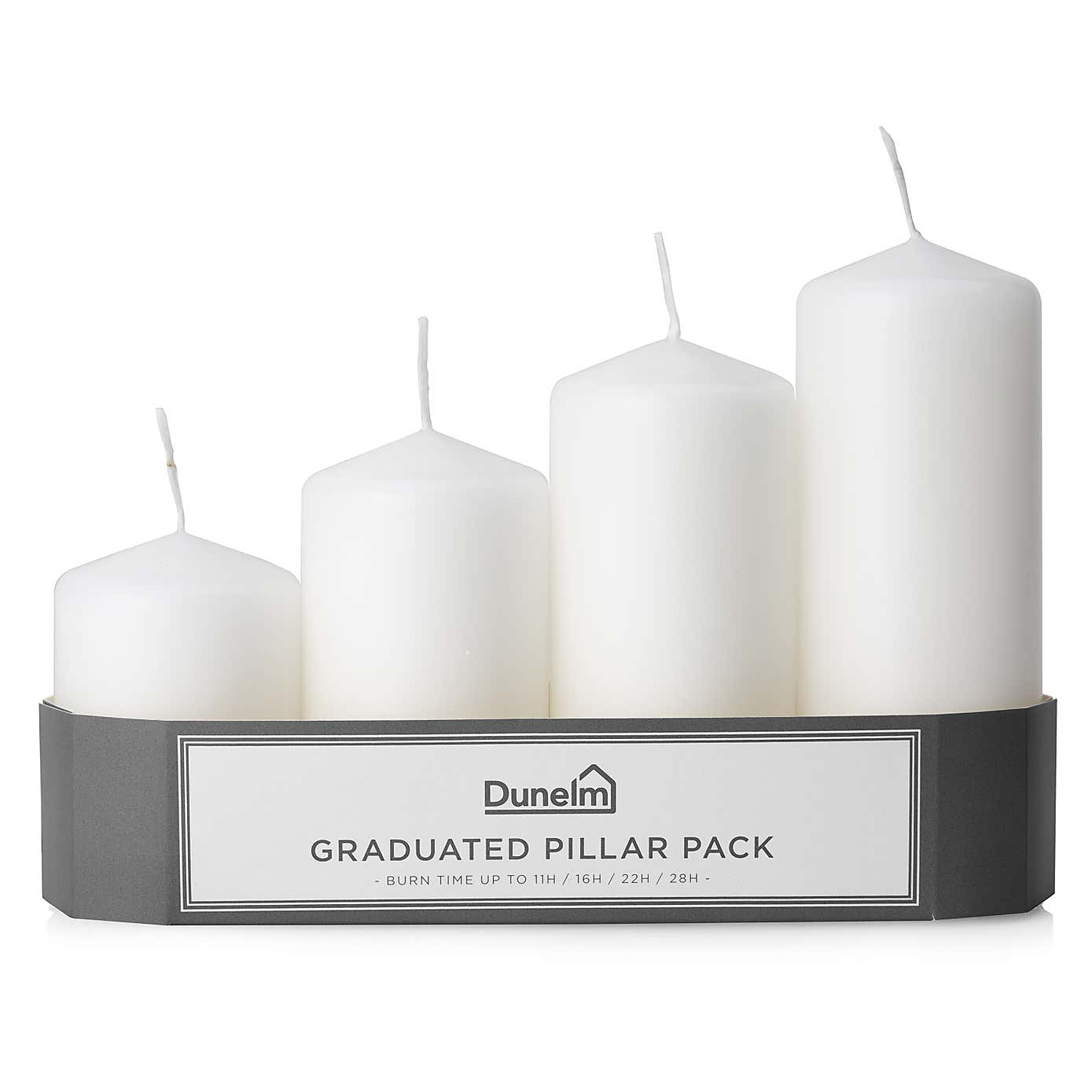 Set of 4 Graduated Pillar Candles