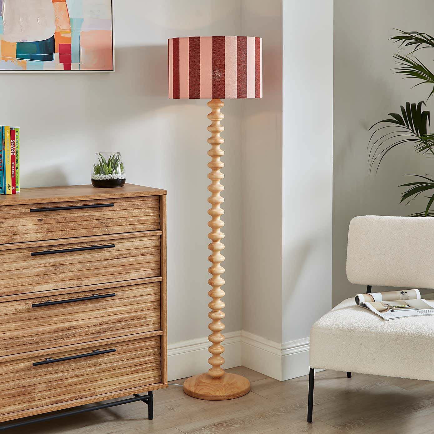 Beatrice Stripe Drum Lamp Shade