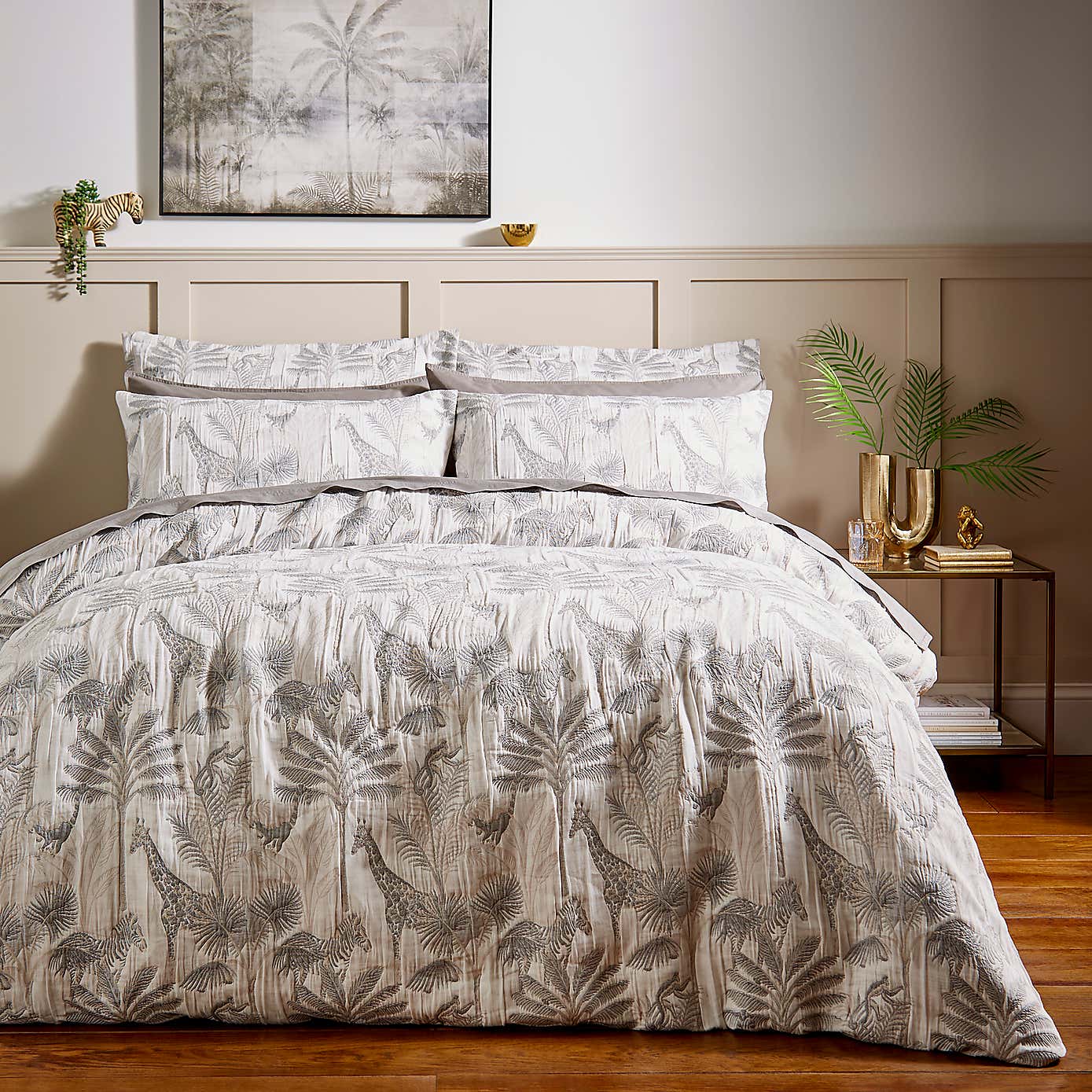 Seronera Safari Natural Duvet Cover and Pillowcase Set