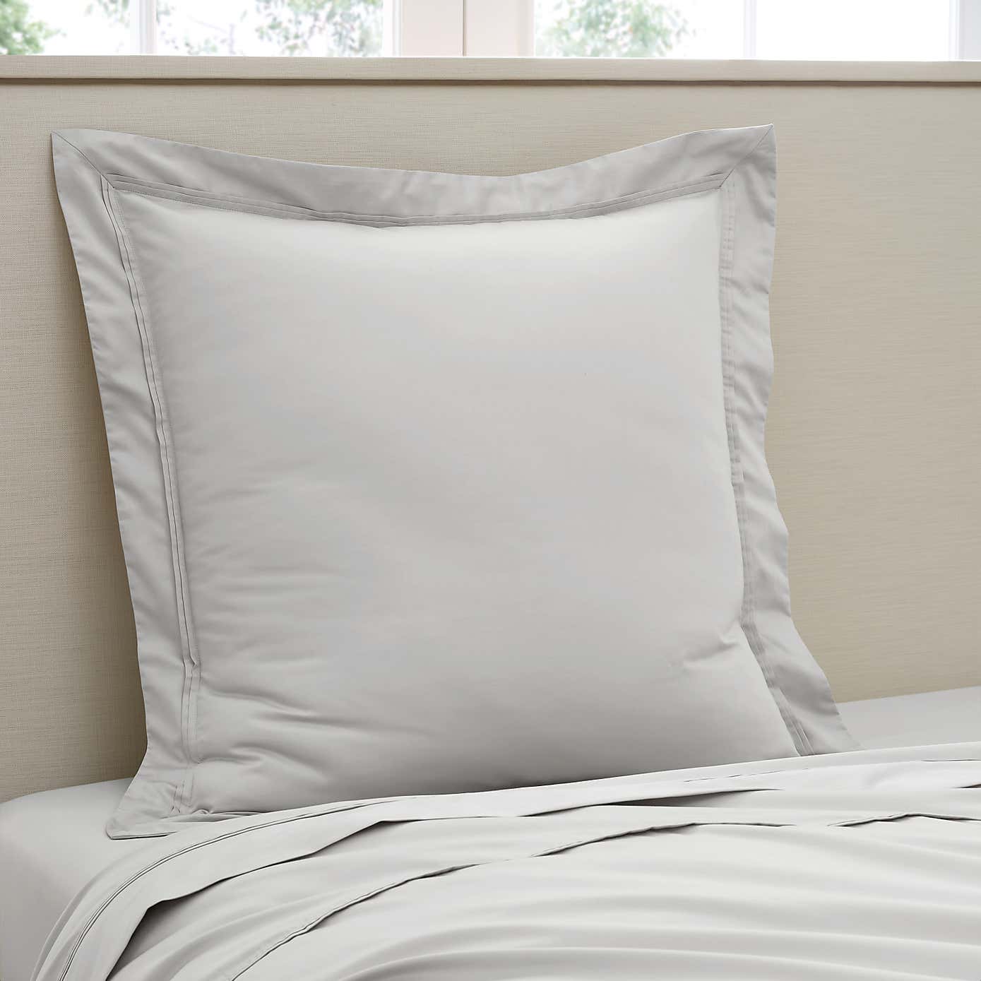 Dorma 500 Thread Count 100% Cotton Satin Plain Continental Square Pillowcase