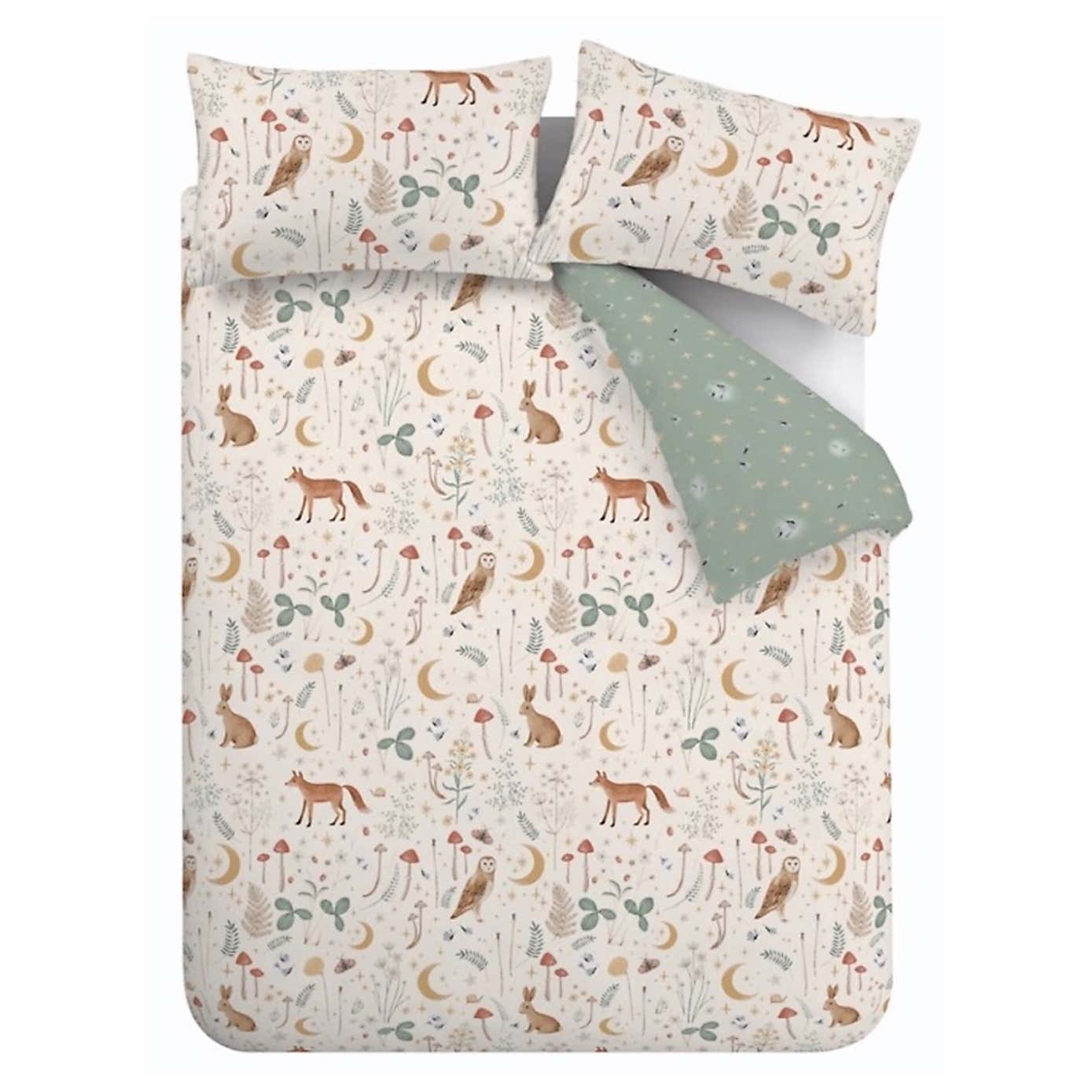 Catherine Lansfield Enchanted Twilight Animals Reversible Duvet Cover & Pillowcase Set
