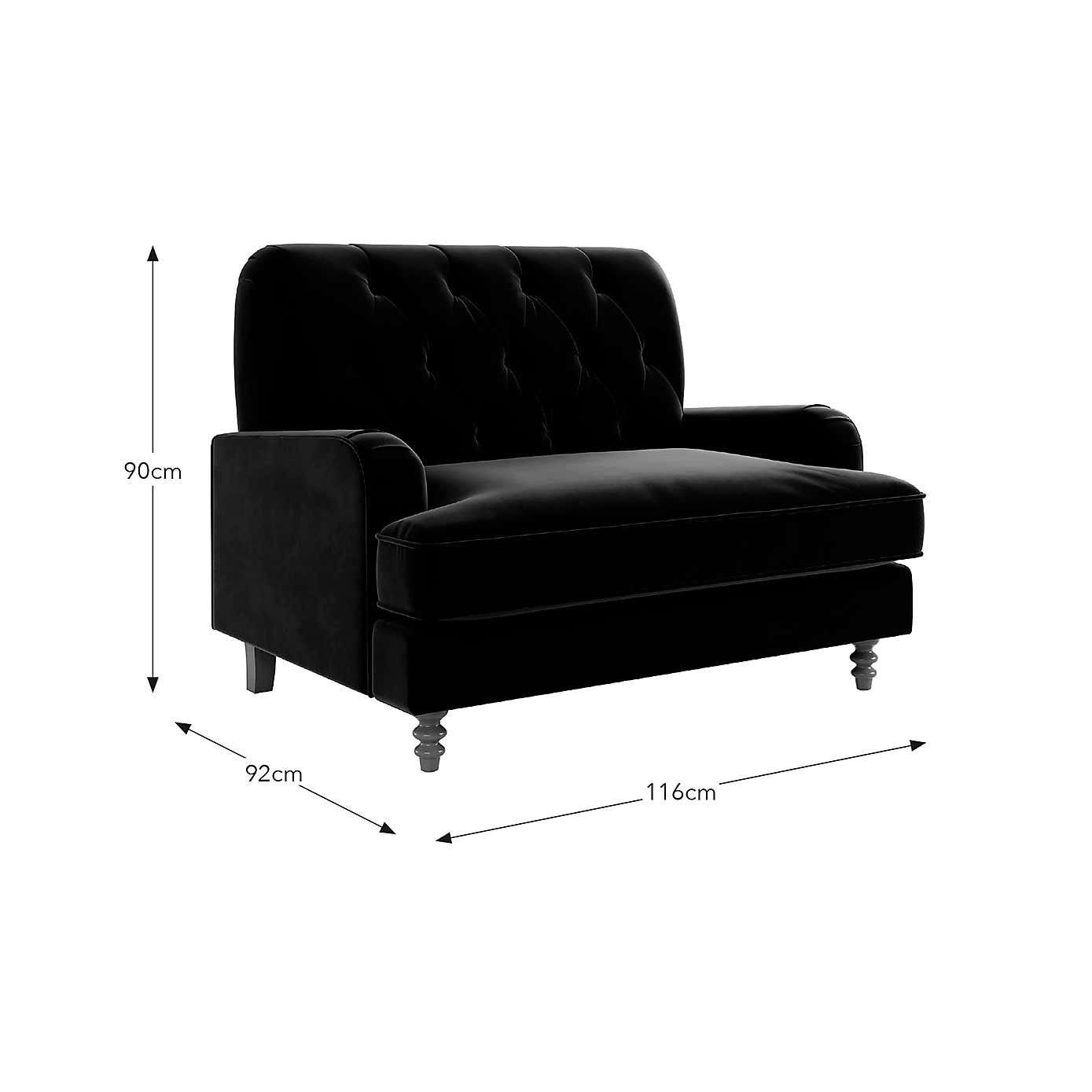 Beatrice Buttoned Velvet Snuggle Chair