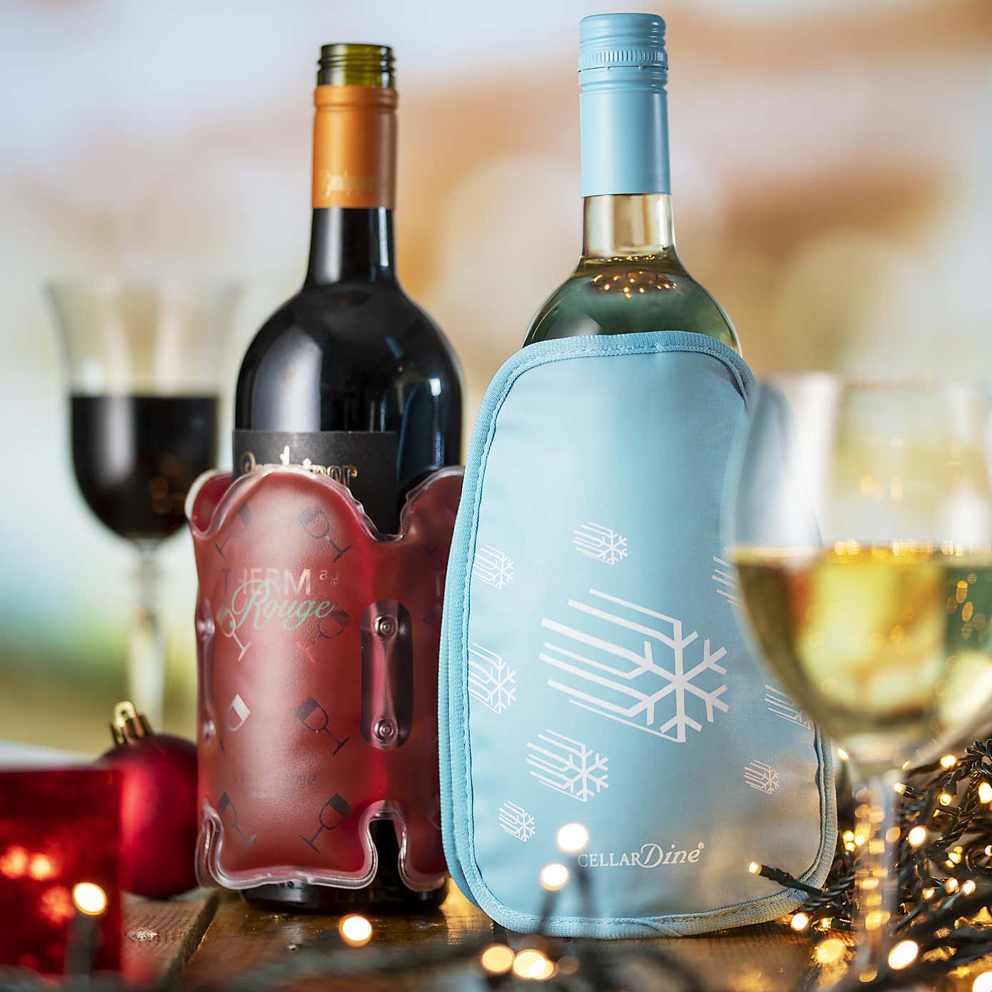 Dexam CellarDine Therm au Rouge and Flexicles Chiller Bottle Gift Set