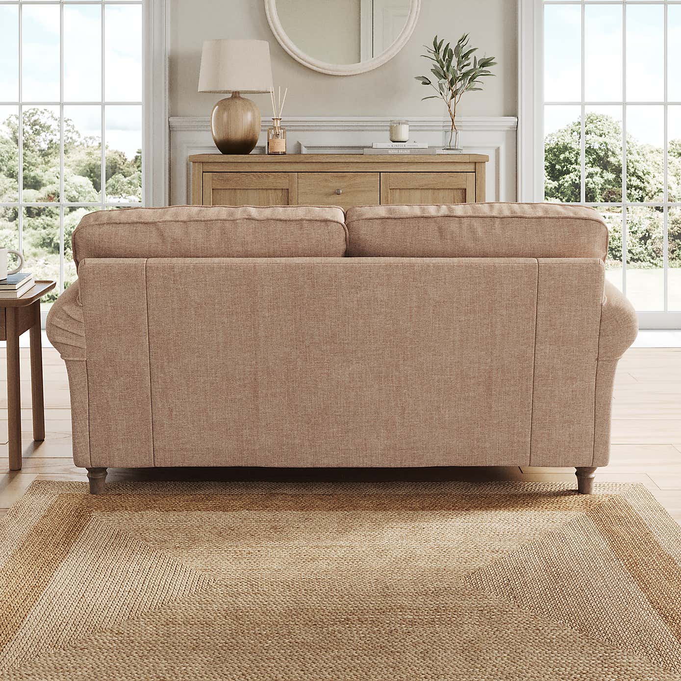 Flori 2 Seater Sofa, Tonal Plush Chenille