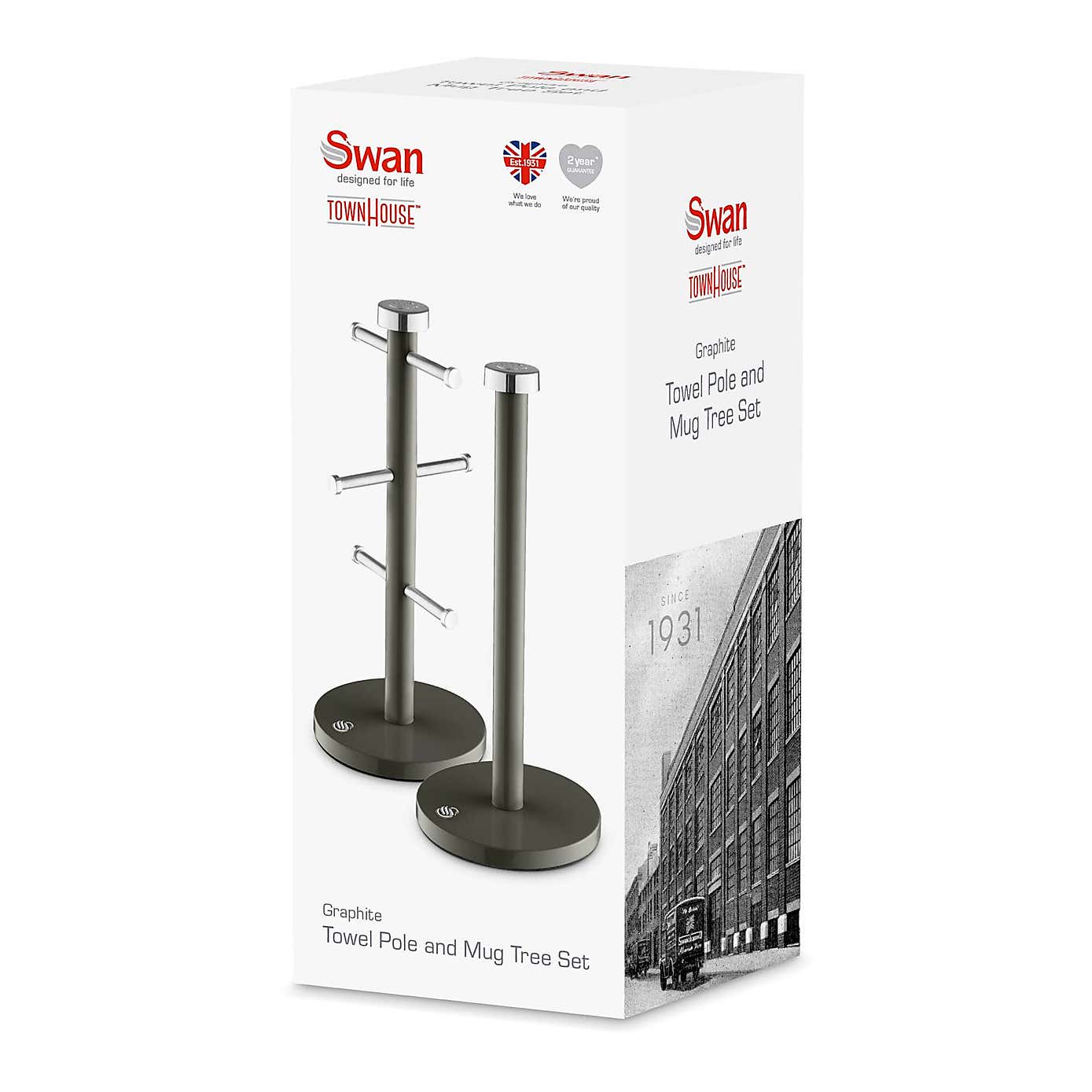 Swan Towel Pole and Mug Tree Set