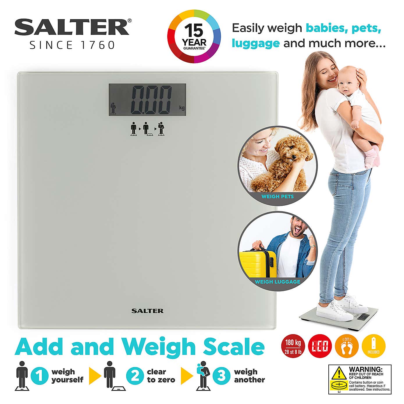 Salter Black Add and Weigh Scale