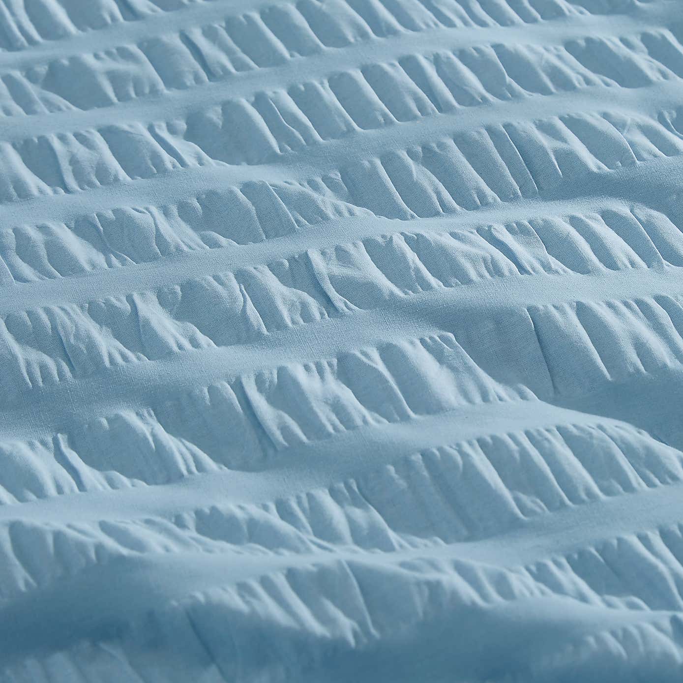 Aria Seersucker Powder Blue Duvet Cover and Pillowcase Set