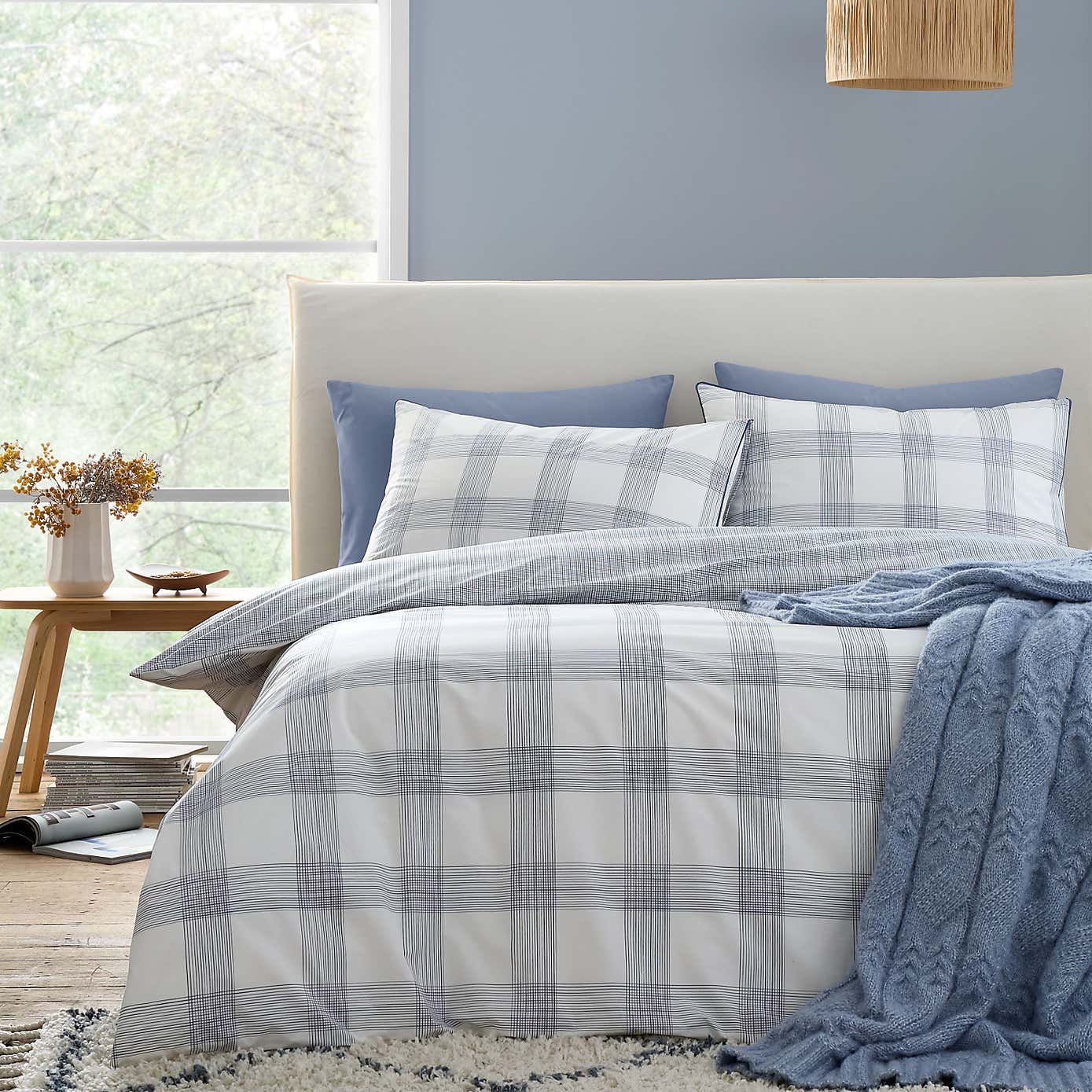 Bianca Marlow Check Reversible Duvet Cover & Pillowcase Set