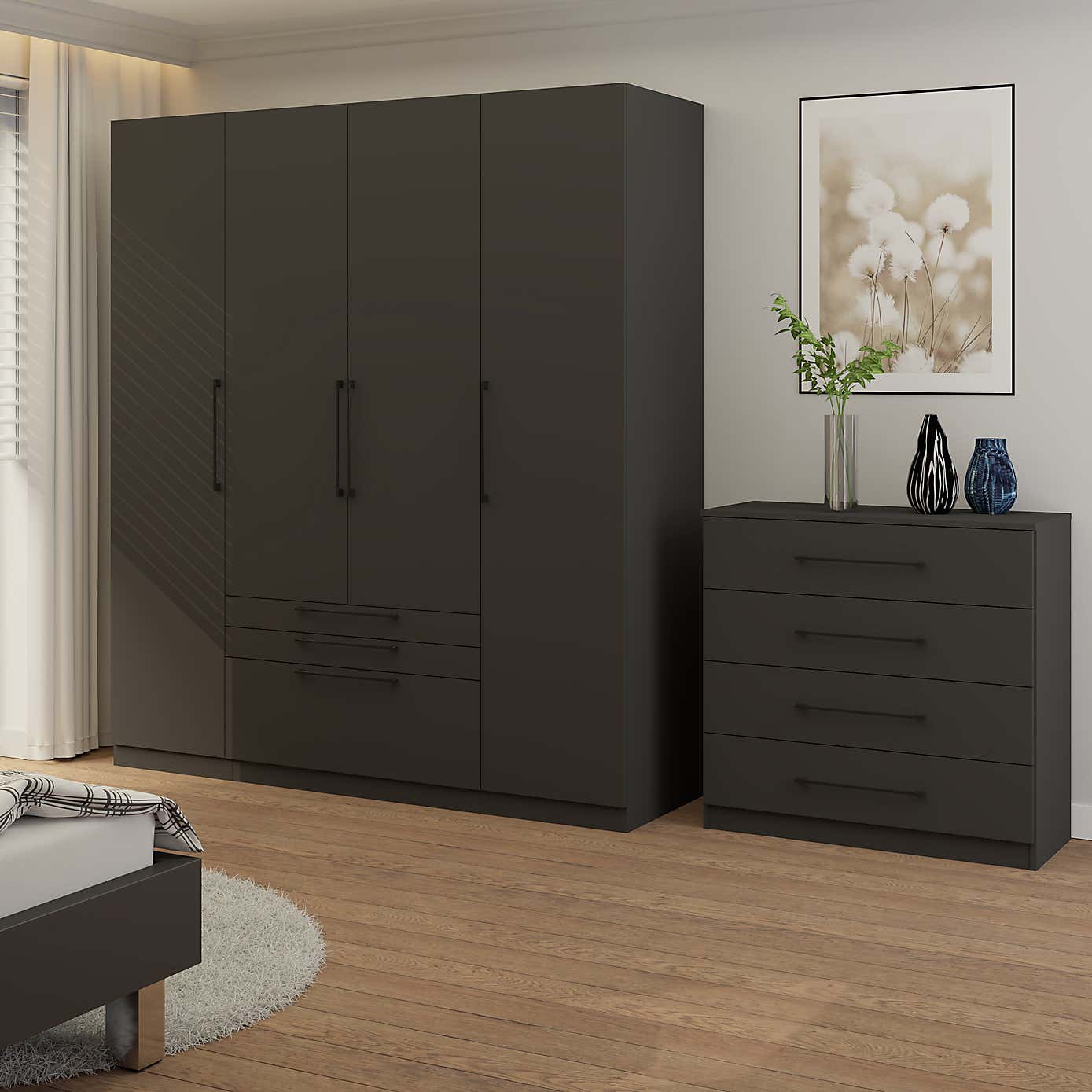 Foster 4 Door 3 Drawer Wardrobe