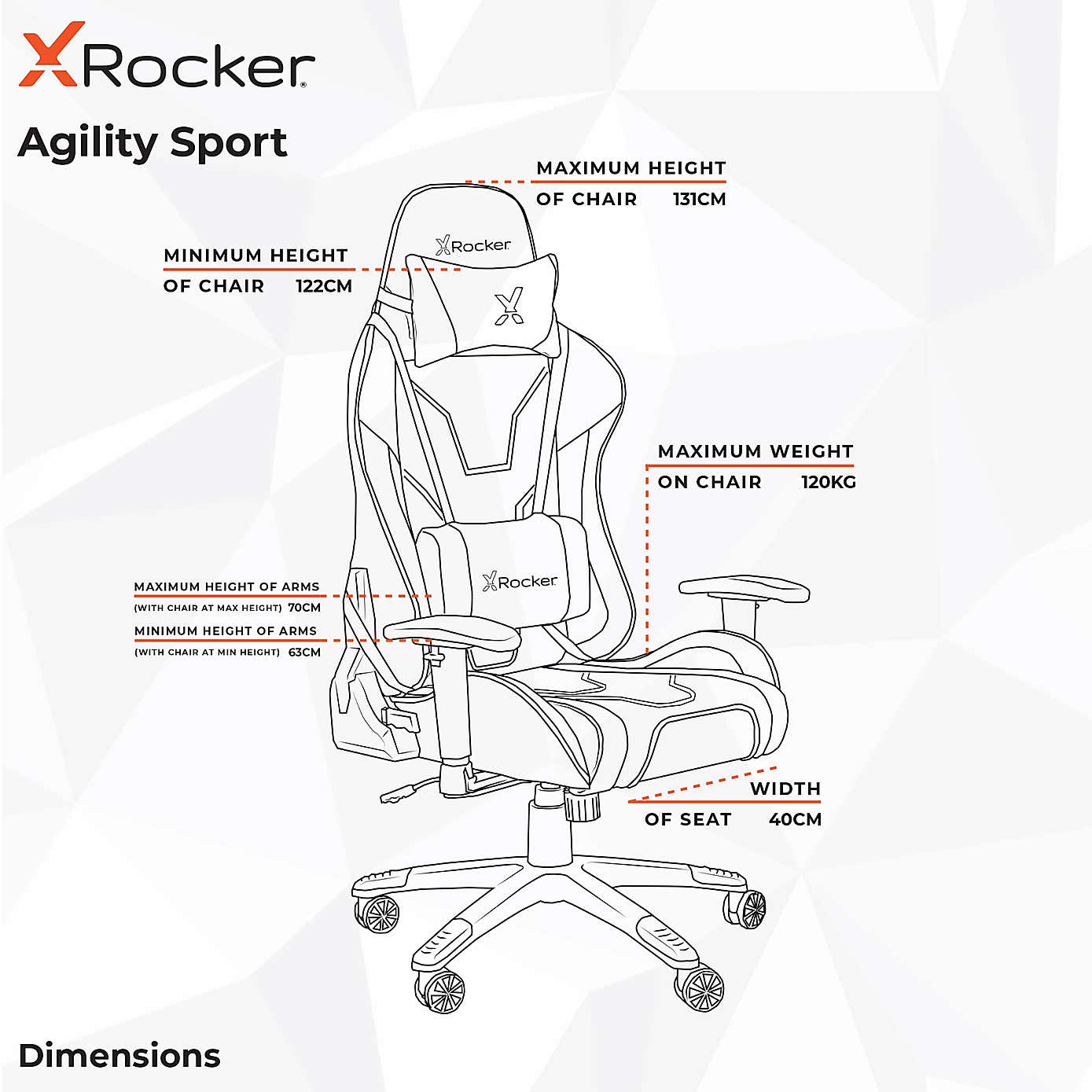 X Rocker Agility Sport Office Gaming Chair