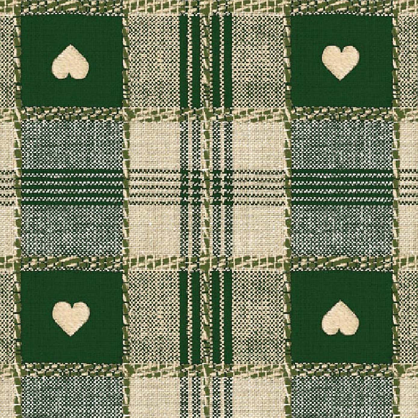 Green Hearts PVC Fabric