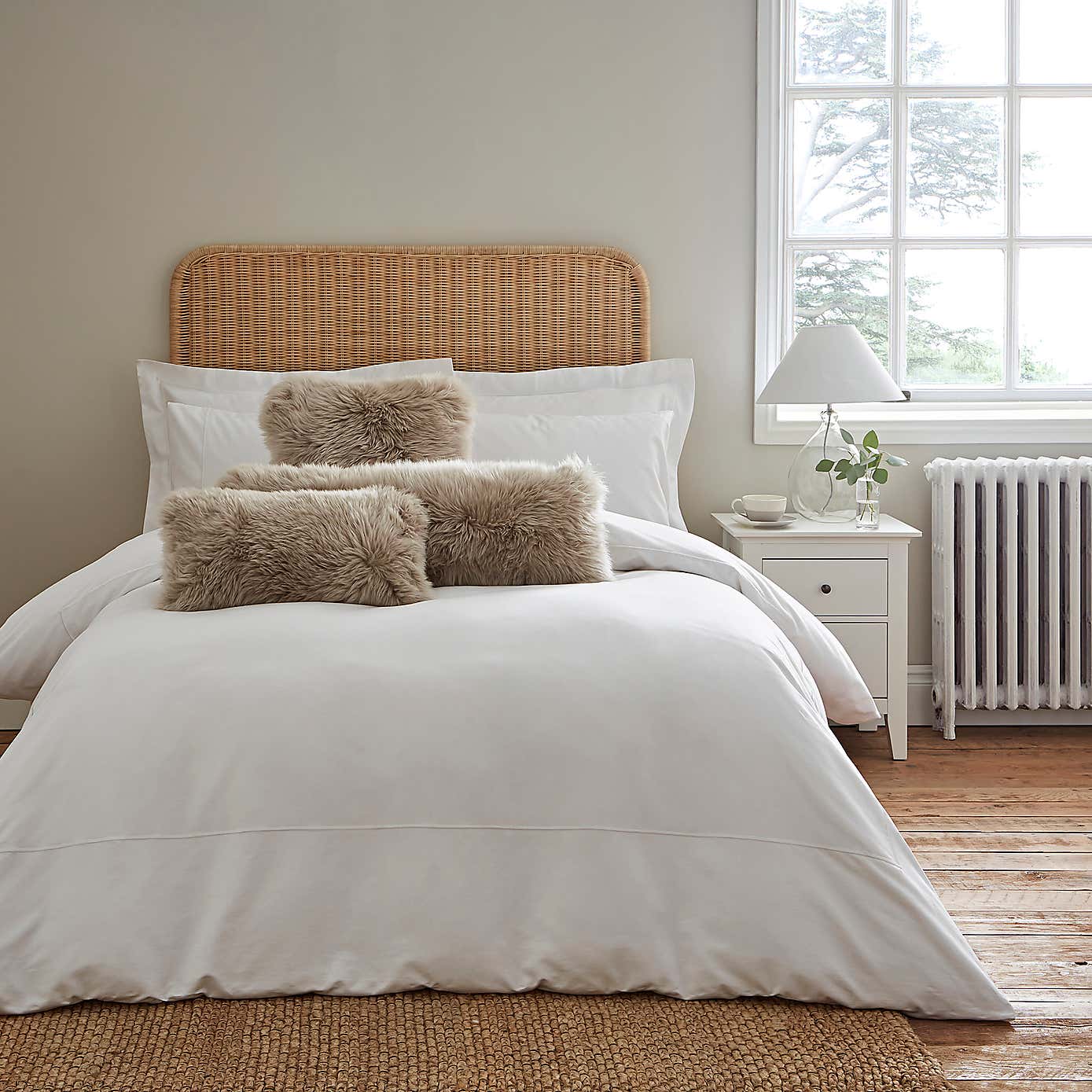 Dorma Natural Sheepskin Rectangle Cushion