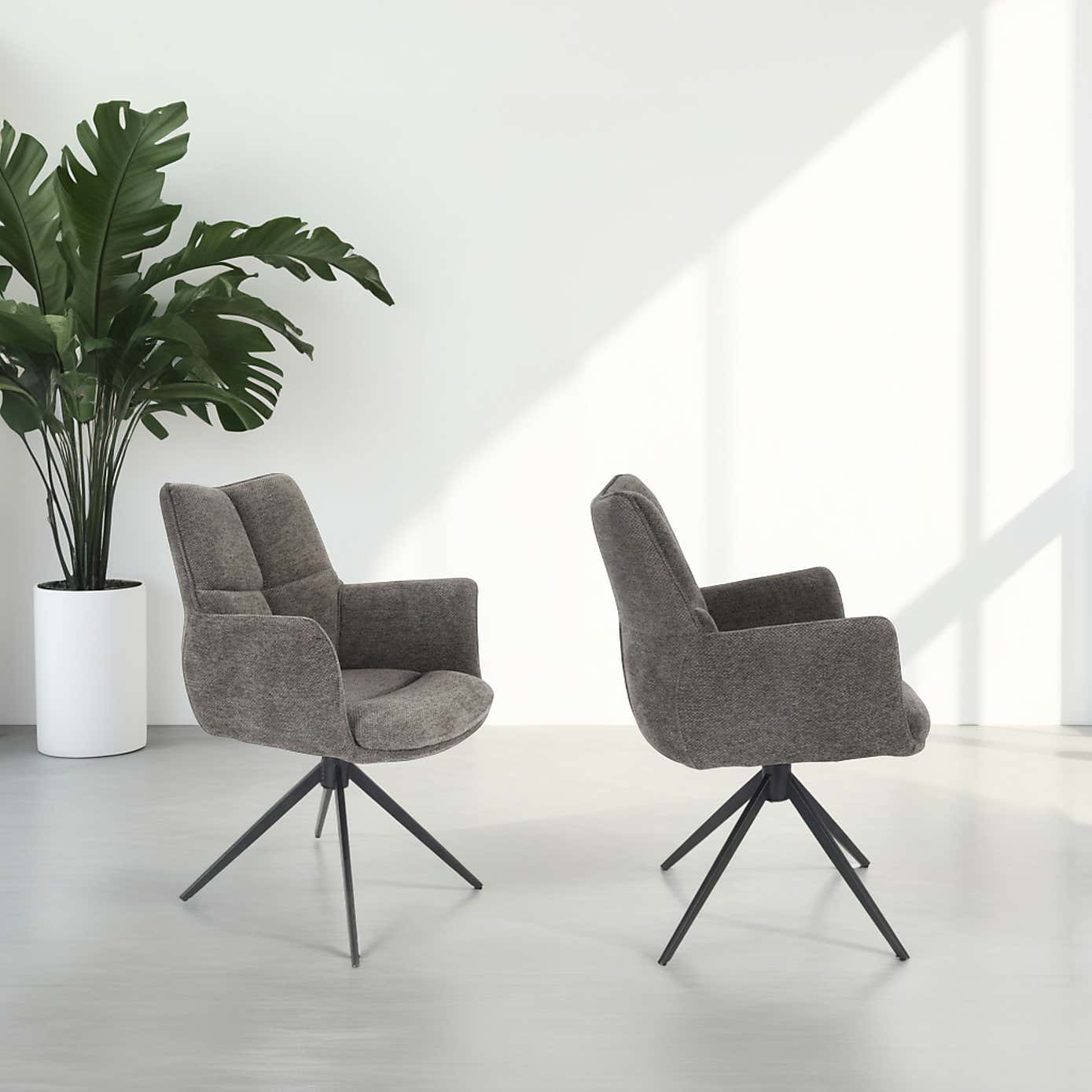 Indus Valley Camden Swivel Dining Chair, Chenille