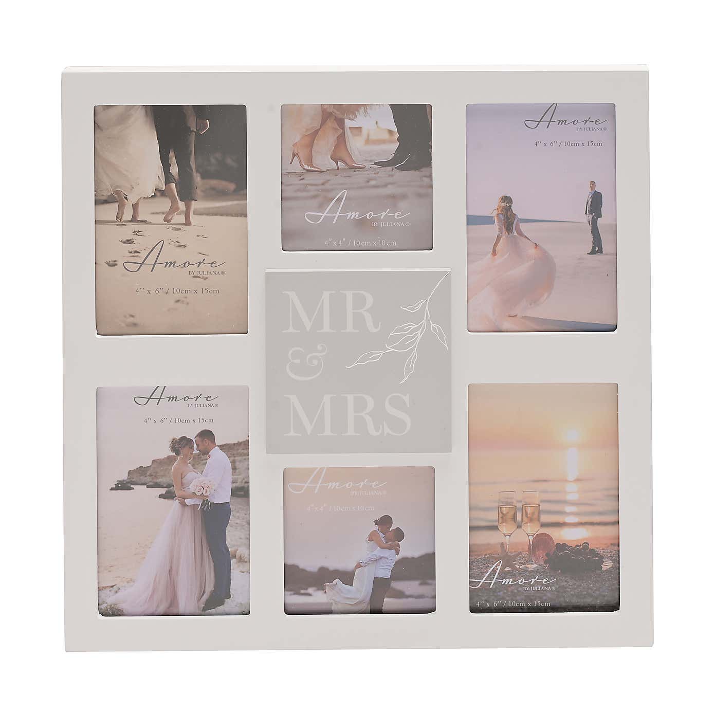 Amore Multi Aperture Mr & Mrs Photo Frame