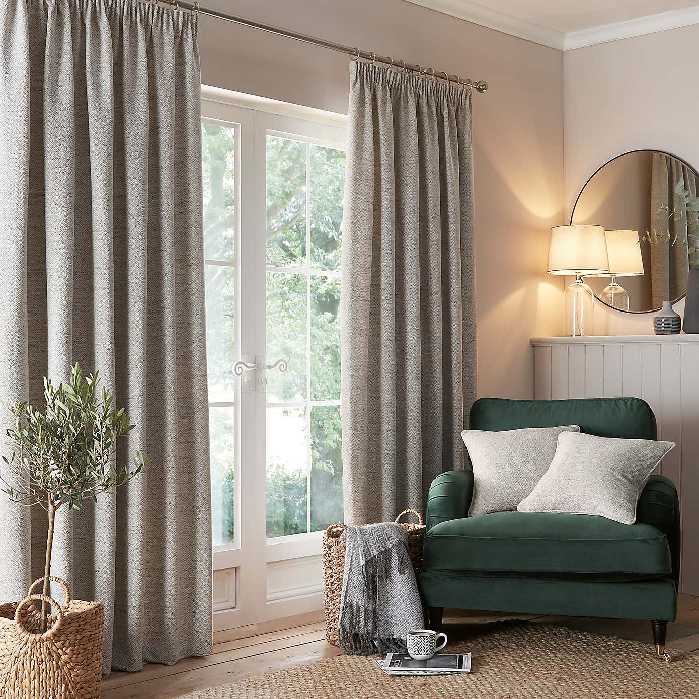 Churchgate Swithland Herringbone Pencil Pleat Curtains