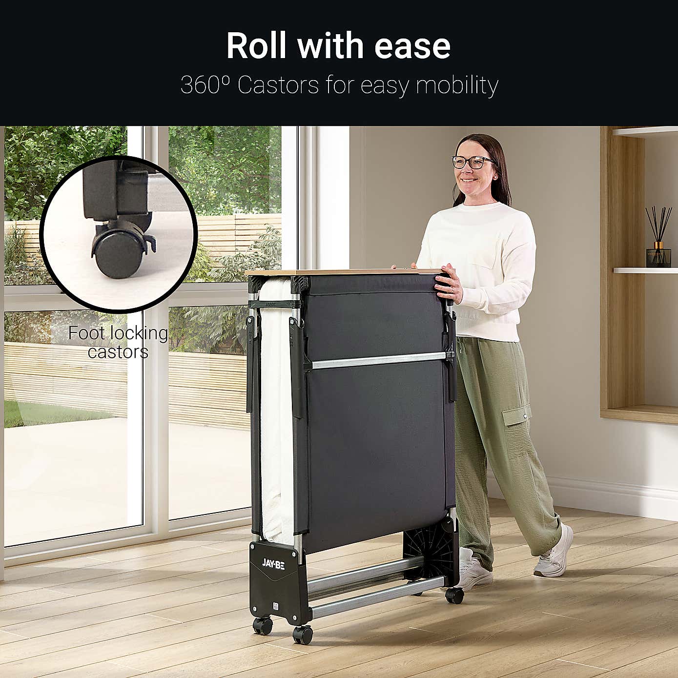 Jay-Be Rollaway Folding Bed with Memory Foam Mattress