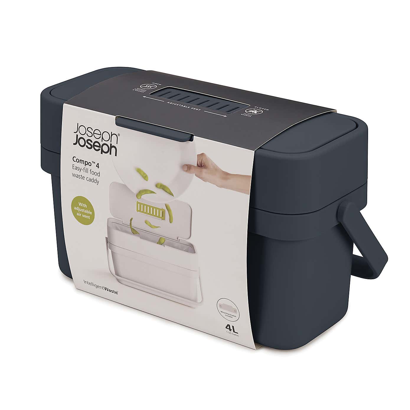 Joseph Joseph Compo 4L Food Waste Caddy Graphite