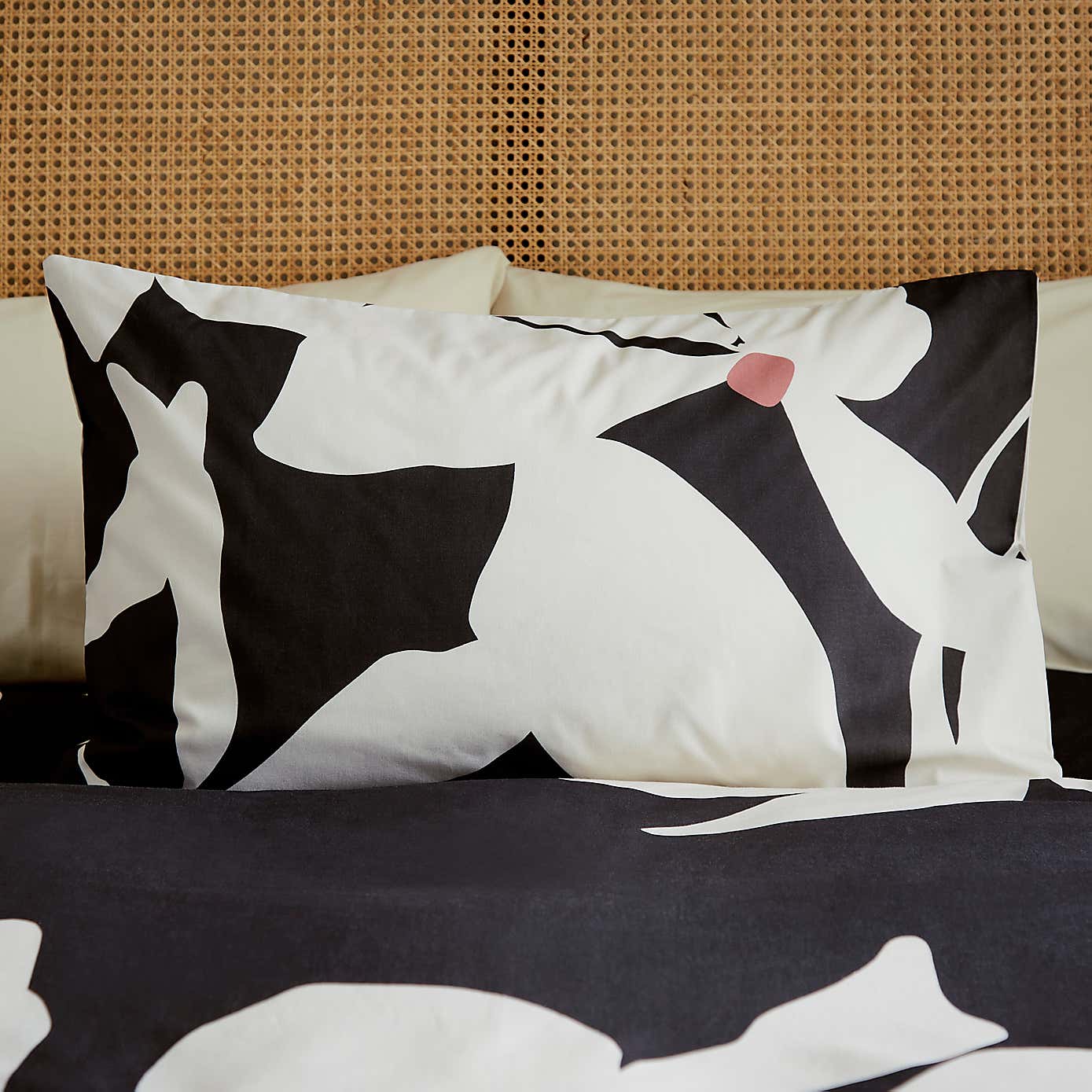 Leila Floral Charcoal Duvet Cover and Pillowcase Set