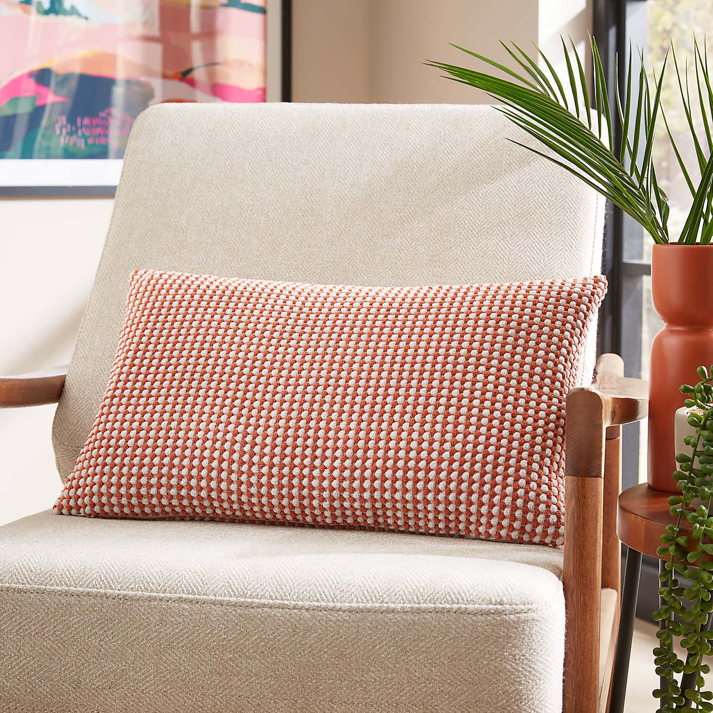 Chenille Spot Rectangular Cushion