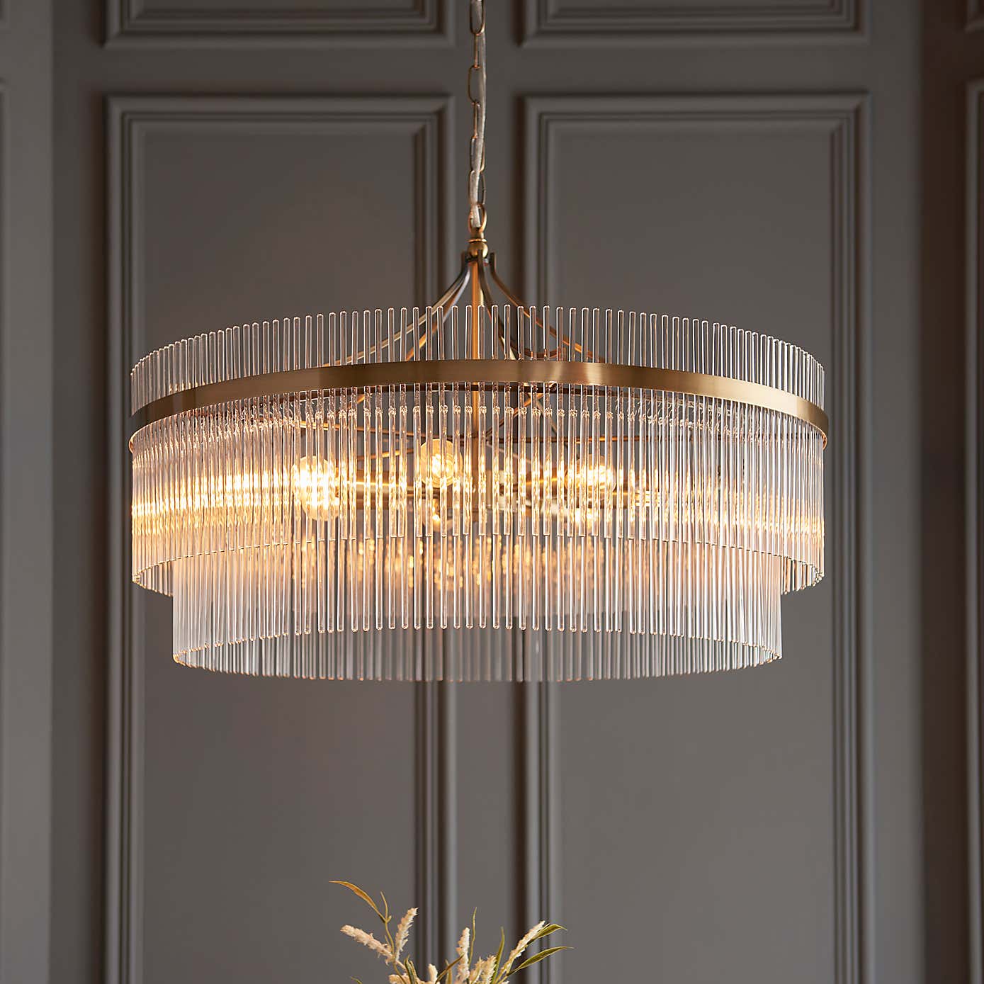 Vogue Langdon Grand Art Deco 7 Light Adjustable Chandelier