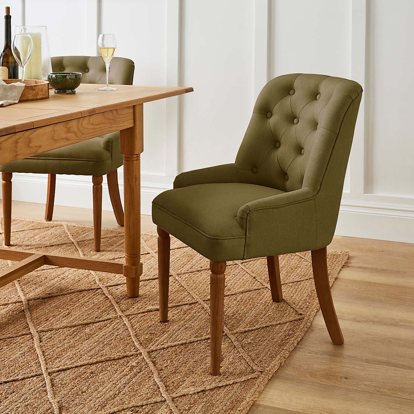 Beatrice Button Back Dining Chair, Fabric