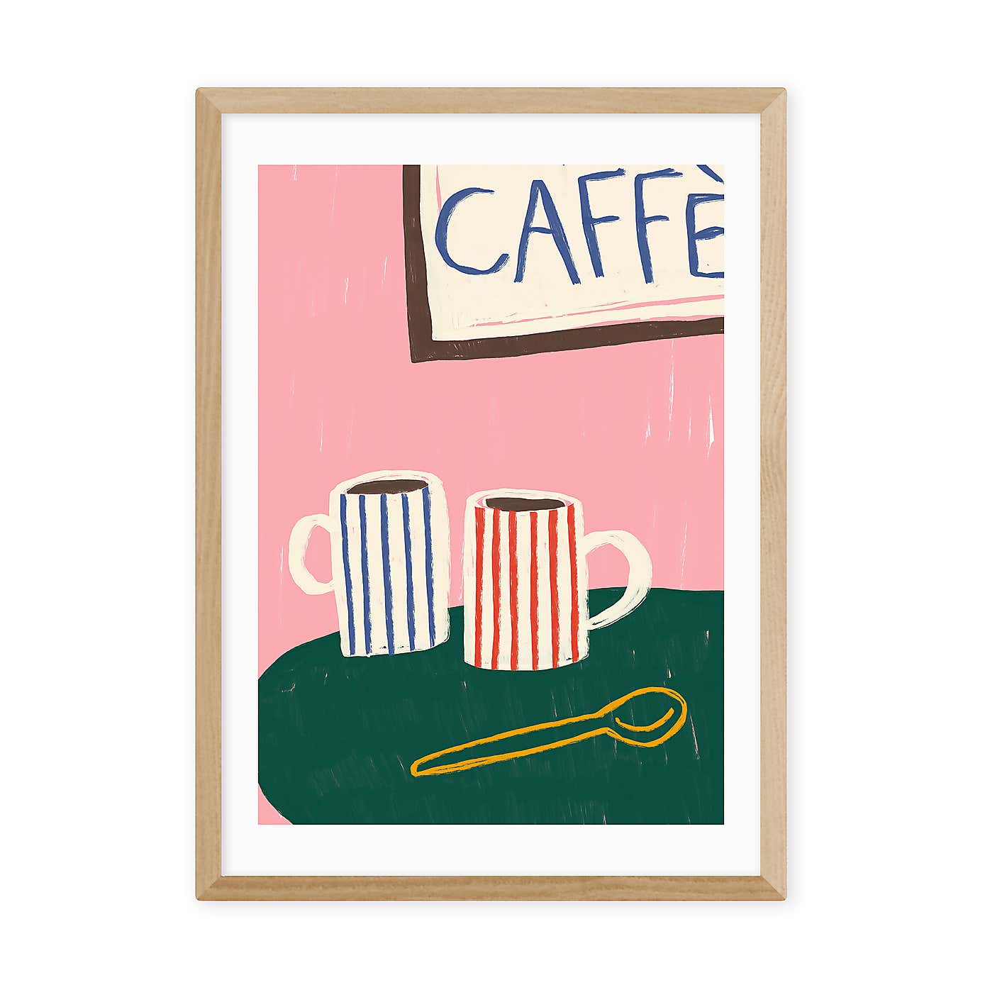 East End Prints Striped Caffe Mugs Print