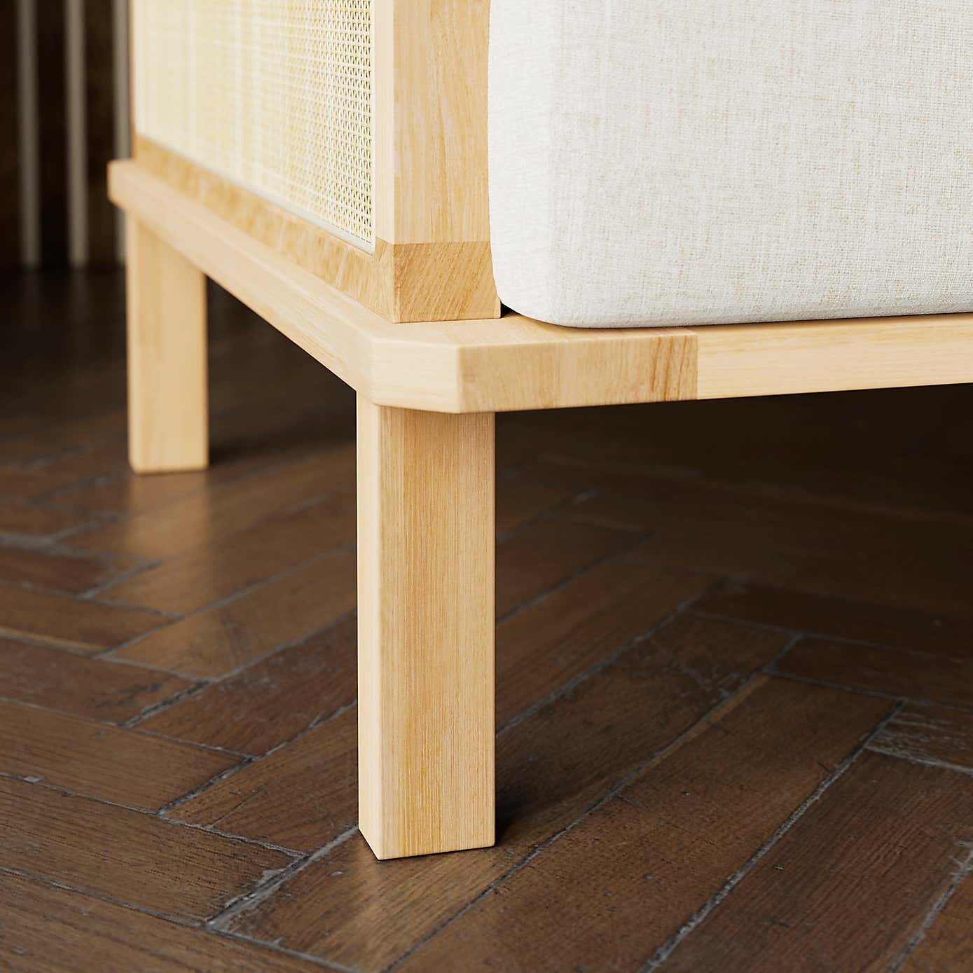 Lila Wicker and Flatweave Clic Clac Double Sofa Bed