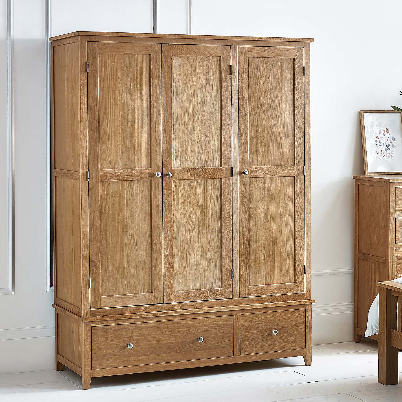 Jenkins 3 Door Wardrobe, Oak