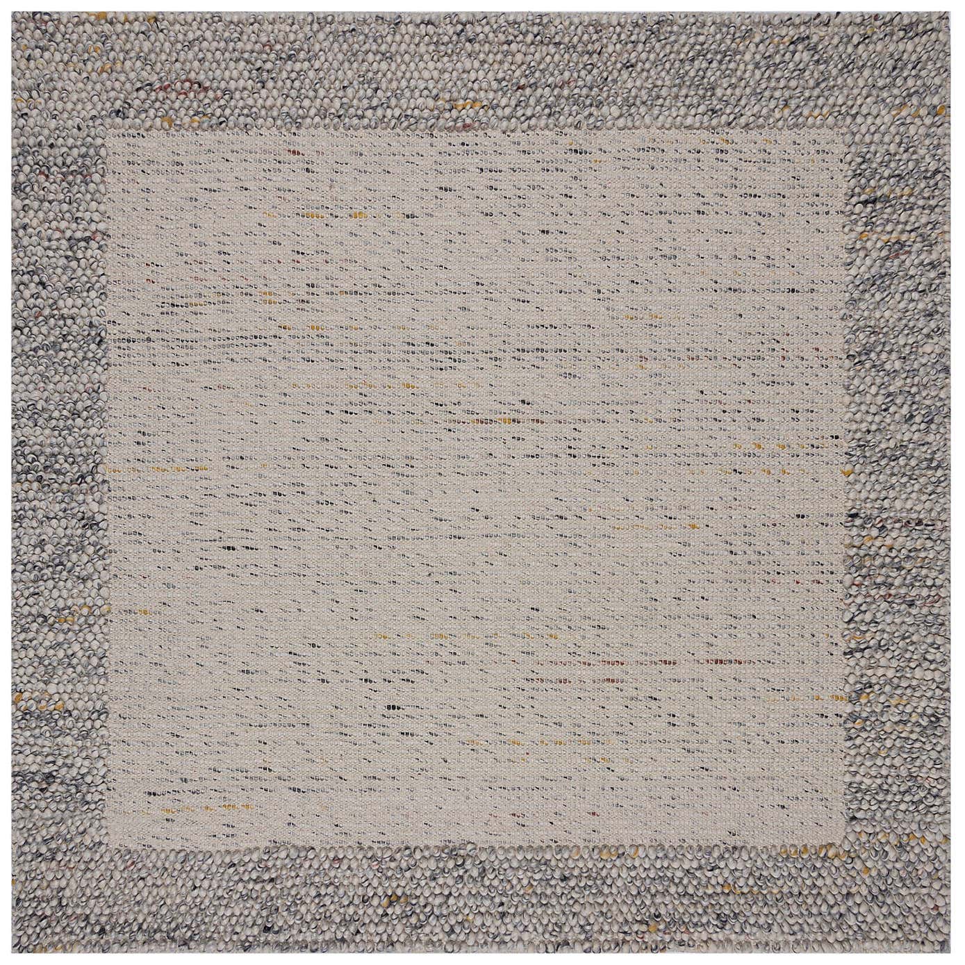 Pebble Wool Border Square Rug